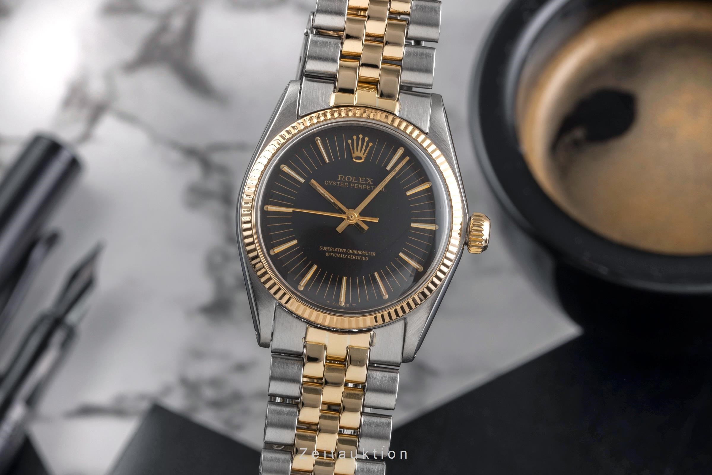 Rolex Oyster Perpetual acciaio / oro automatismo orologio da donna 6748 Vintage  [2502608]