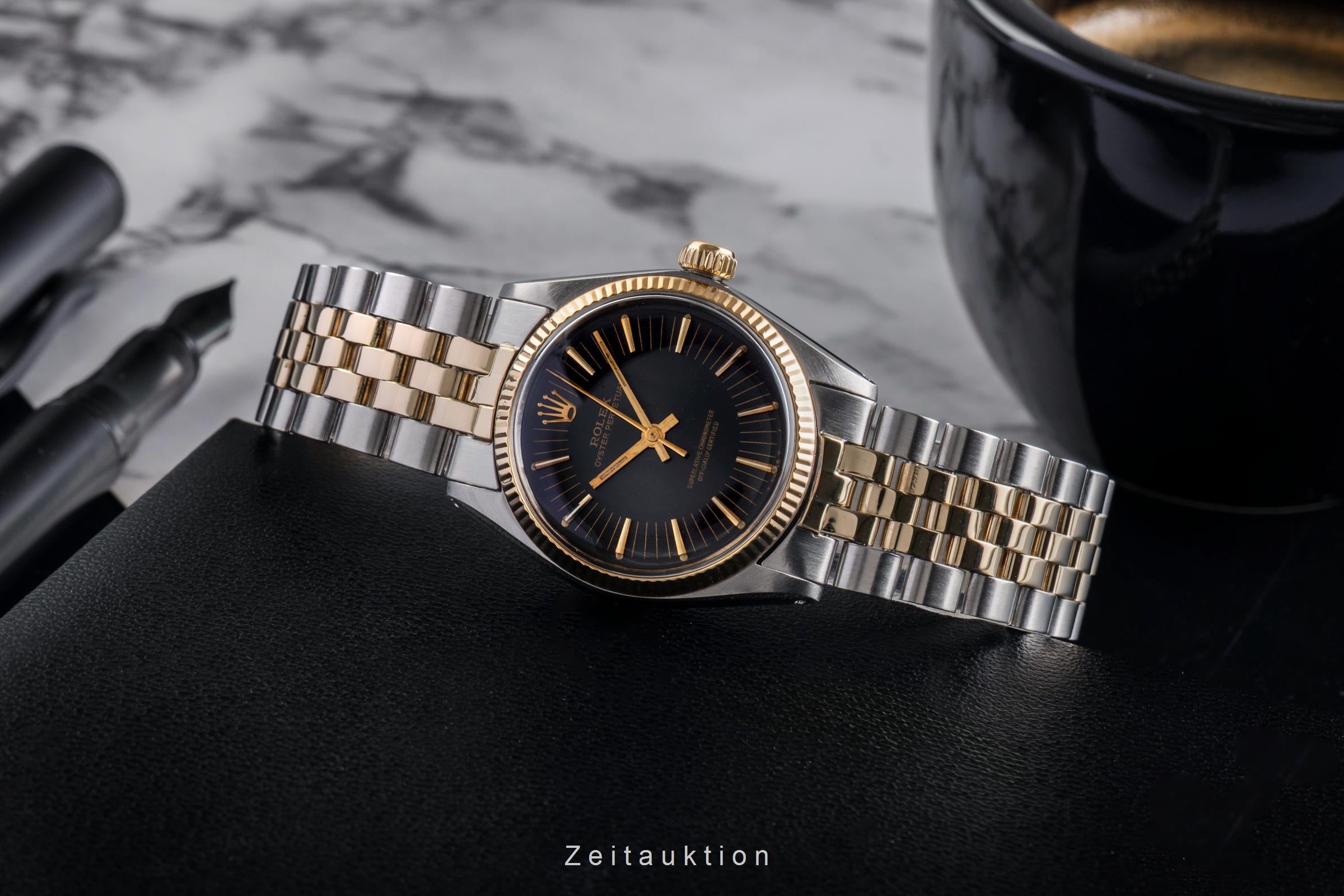 Rolex Oyster Perpetual acciaio / oro automatismo orologio da donna 6748 Vintage  [2502608]