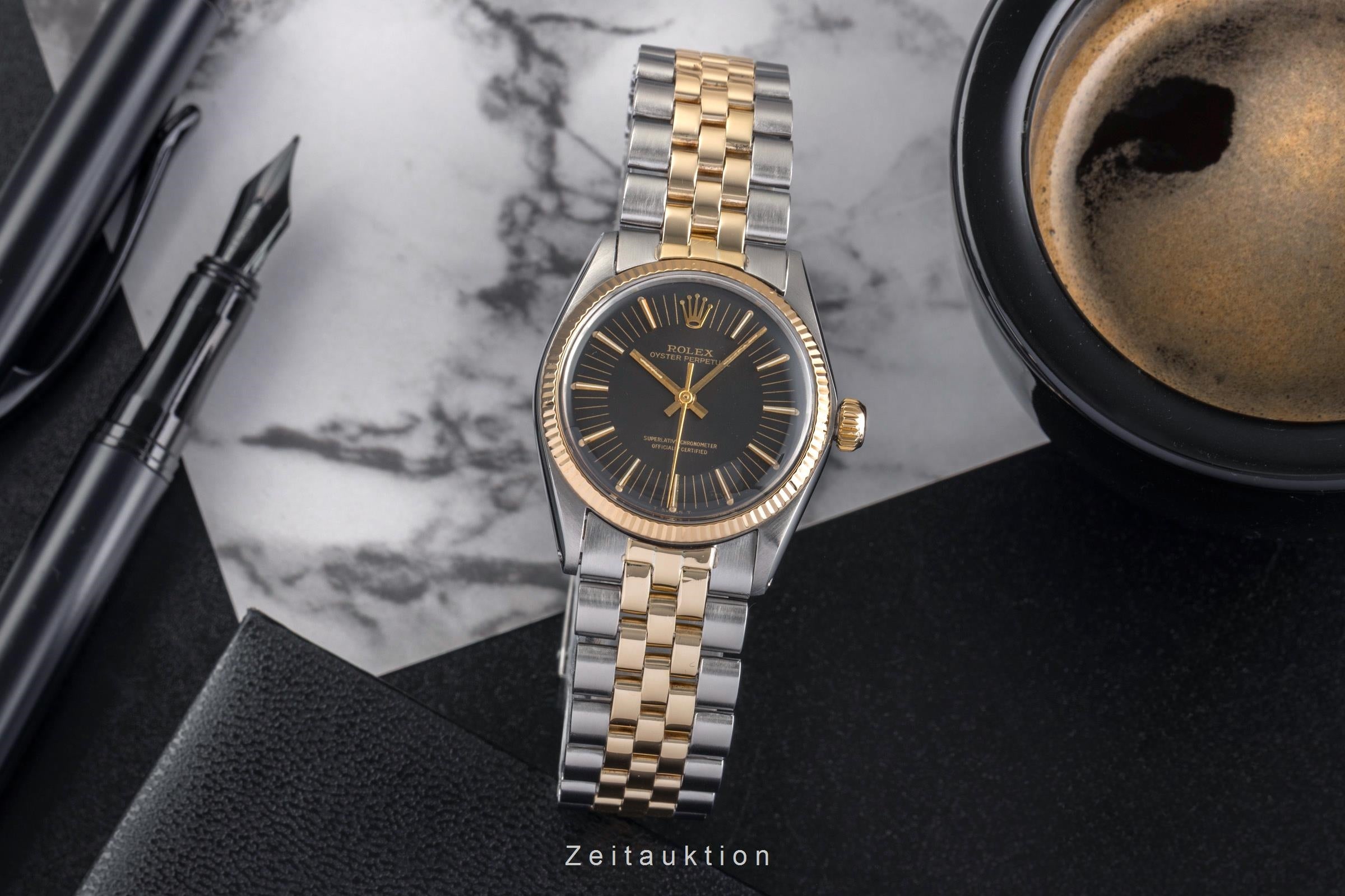 Rolex Oyster Perpetual acciaio / oro automatismo orologio da donna 6748 Vintage  [2502608]