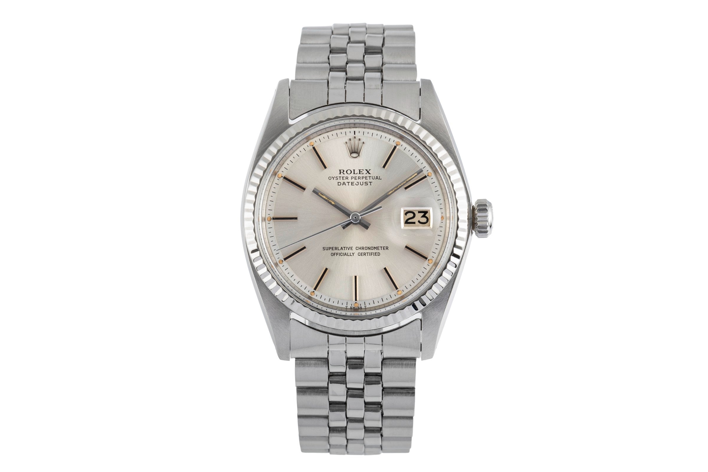 Rolex Datejust acero / oro blanco automático reloj para caballeros 1601 Vintage  [2502610]