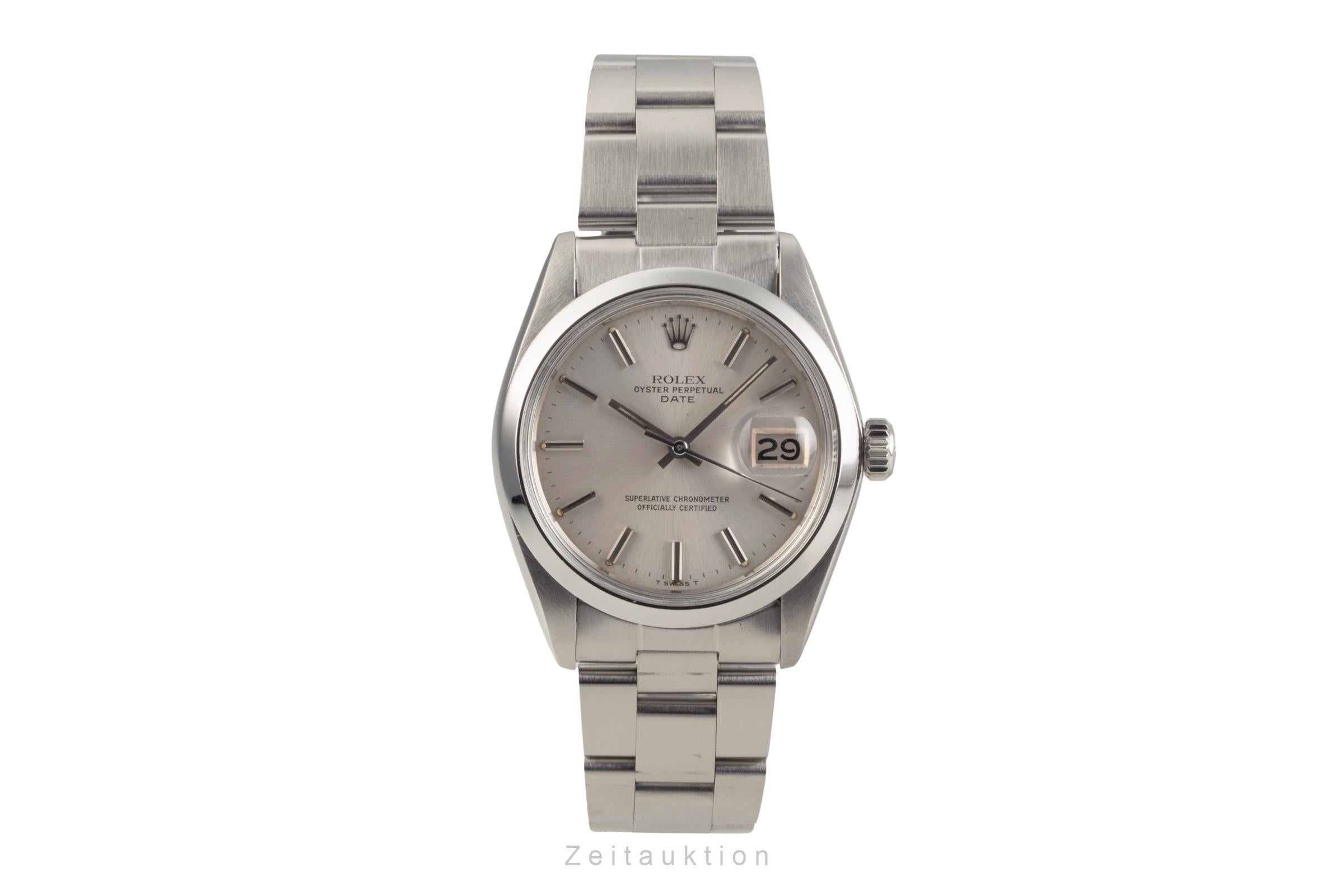 Rolex Date 34 Silver Dial Edelstahl Automatik Herrenuhr Ref. 1500 Klassiker [2502615]
