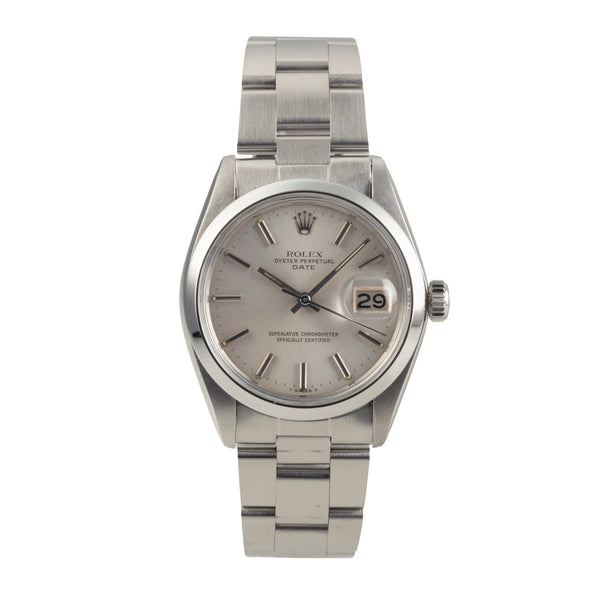 Rolex Date 34 Silver Dial Edelstahl Automatik Herrenuhr Ref. 1500 Klassiker [2502615]