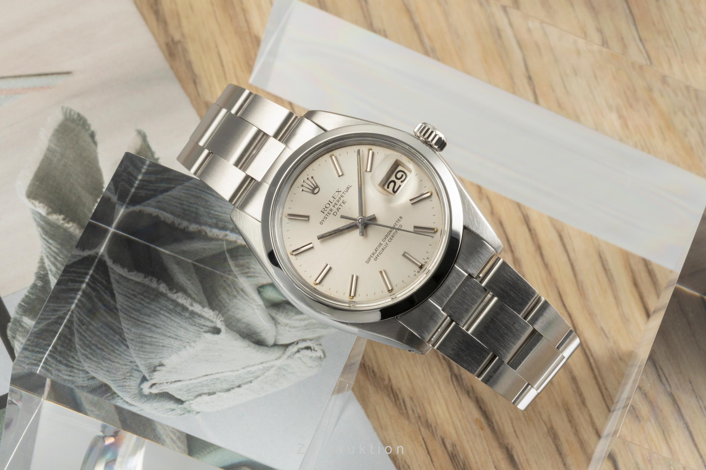 Rolex Date 34 Silver Dial Edelstahl Automatik Herrenuhr Ref. 1500 Klassiker [2502615]