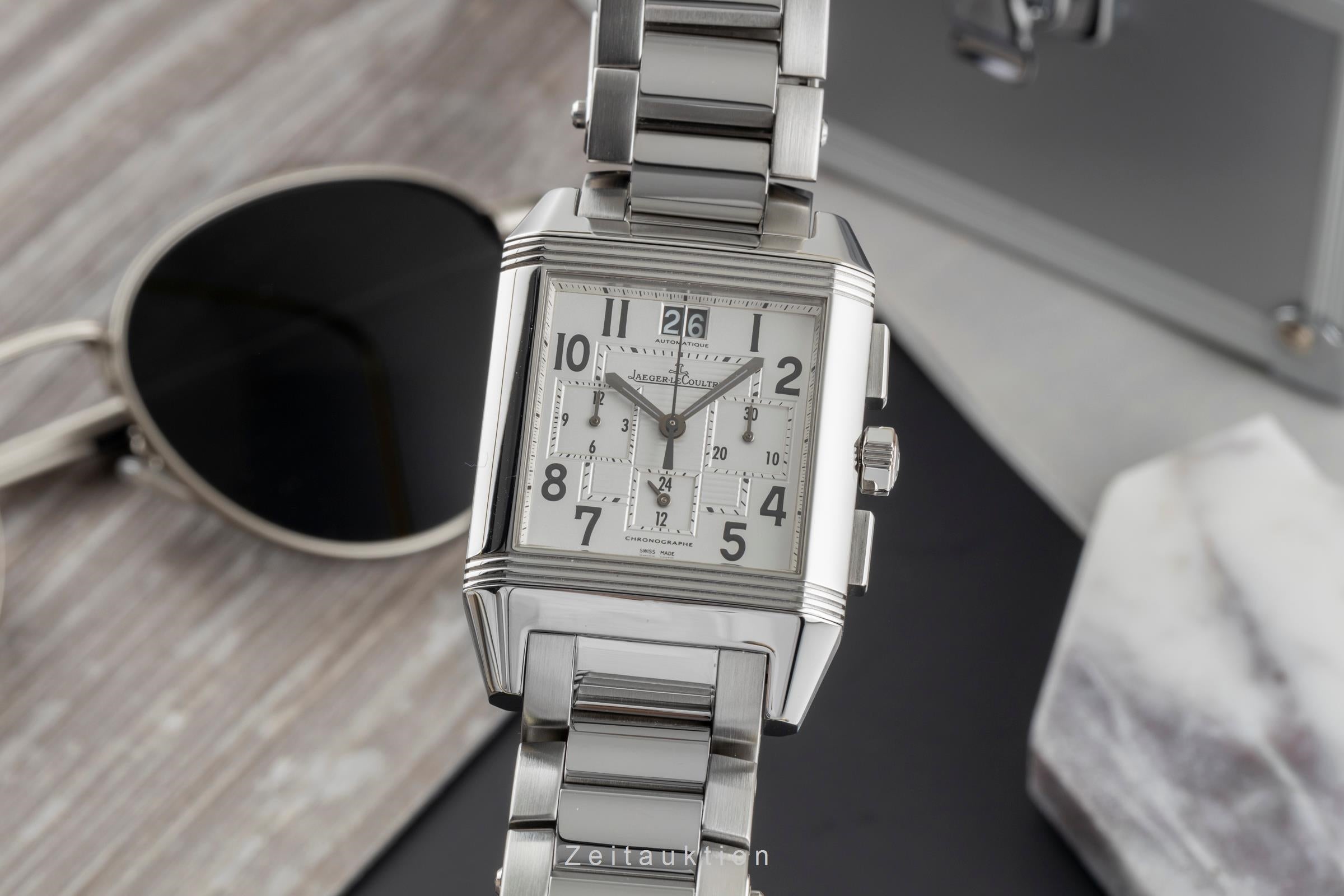 Jaeger LeCoultre Reverso cronografo acciaio automatismo orologio da uomo Q7018120  230.8.45  [2502635]