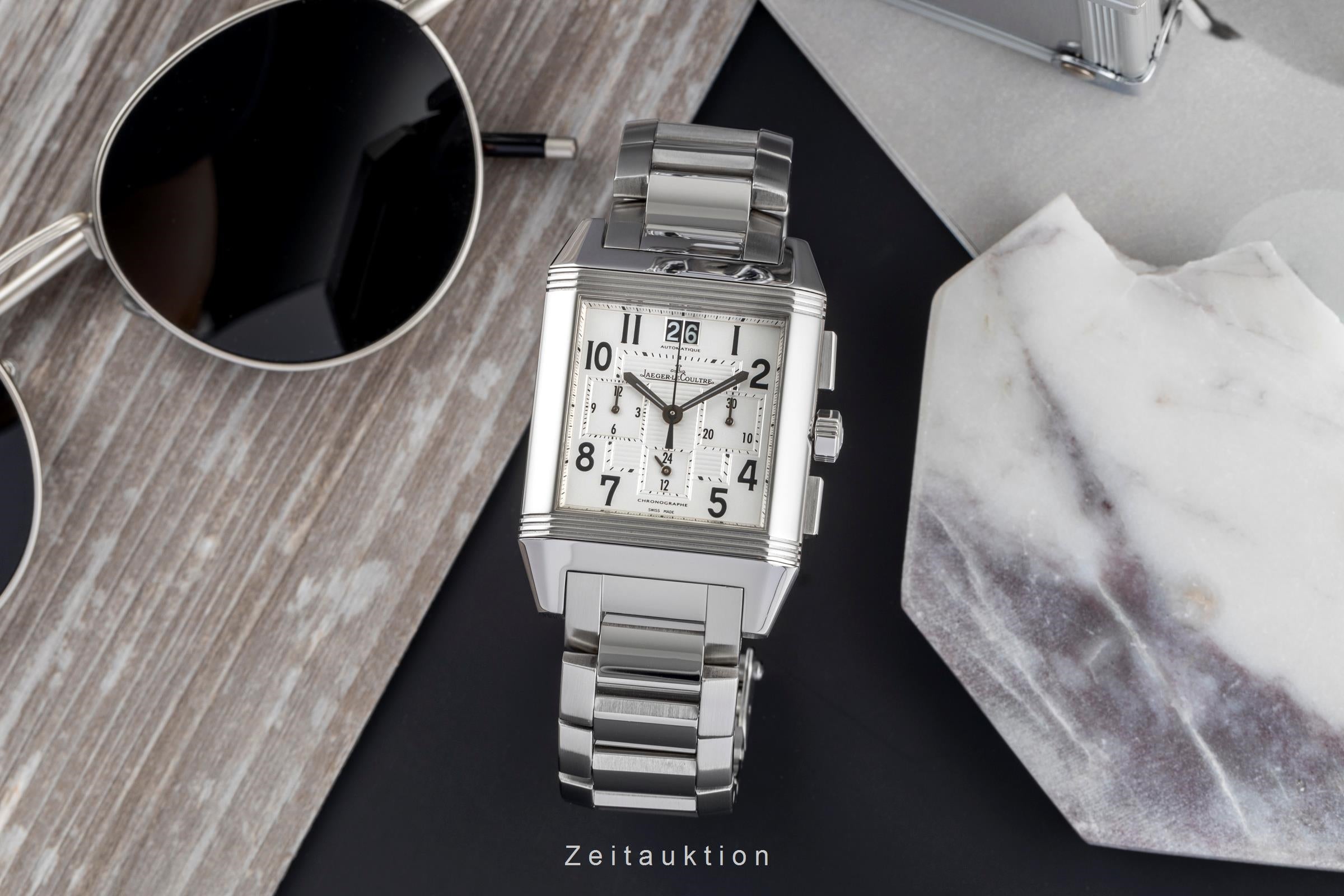 Jaeger LeCoultre Reverso chronograph steel automatic Kal. 754 Ref