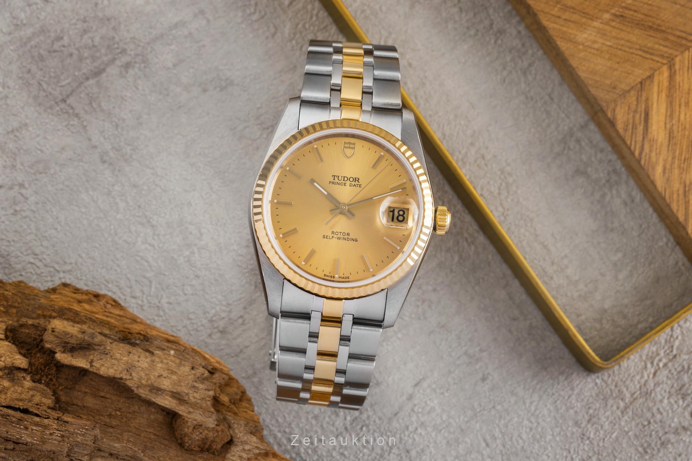 Tudor Prince Date acier / or  automatique montre pour hommes 74033  [2502646]