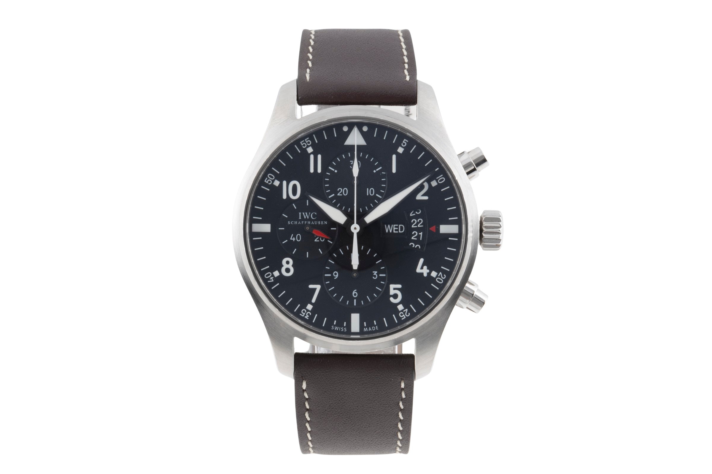 IWC Fliegerchronograph chronographe acier automatique montre pour hommes IW377701 LP: 7300EUR  [2502657]