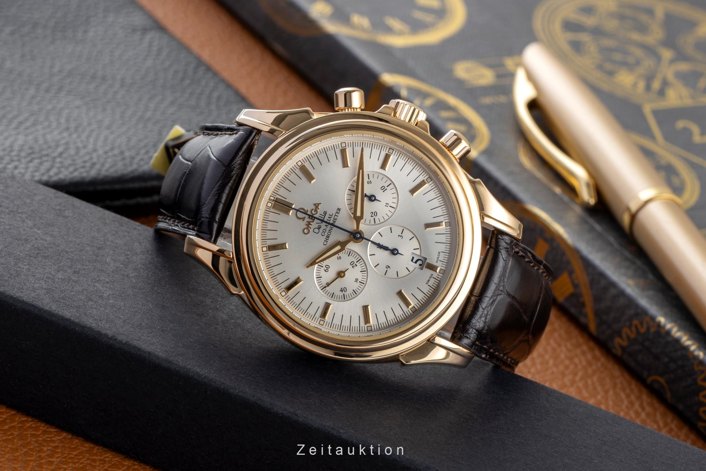 Omega De Ville chronograph 18 ct gold automatic Kal. 3313A Ref