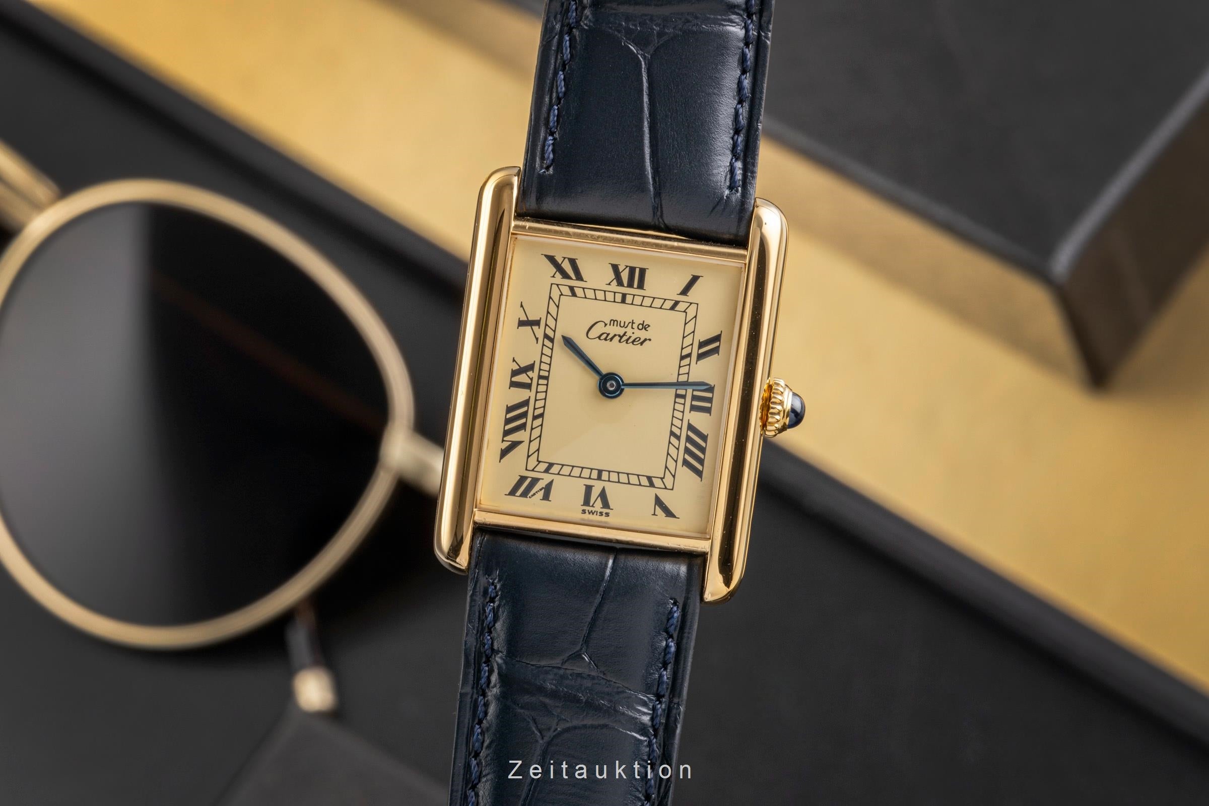 Cartier Tank Vermeil must de Cartier 925 Silber Handaufzug vintage [2502730]