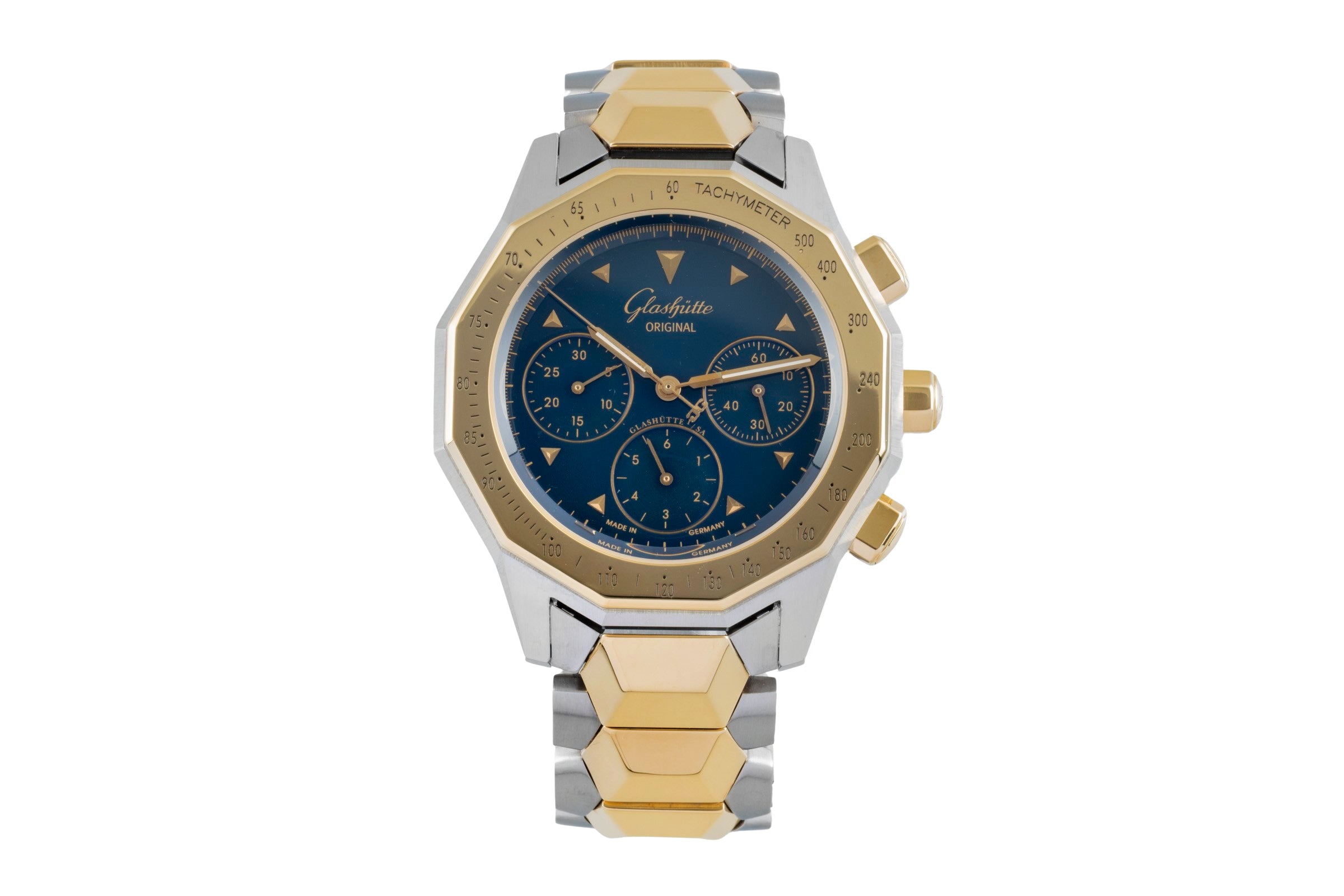 Glashütte Sport chronograph steel / gold automatic men's watch 1-10-66-12-11-04  [2502736]