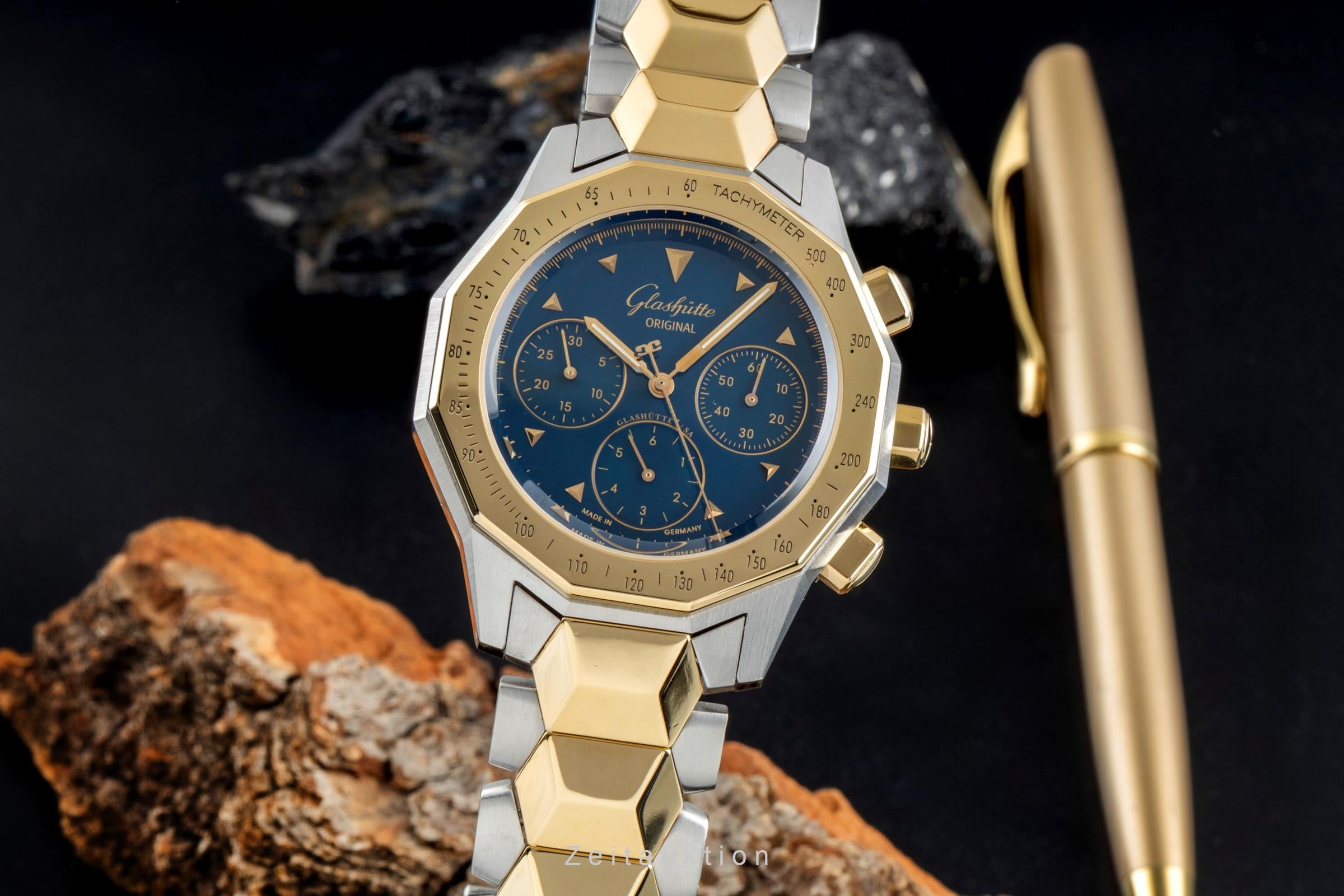 Glashütte Sport chronograph steel / gold automatic men's watch 1-10-66-12-11-04  [2502736]