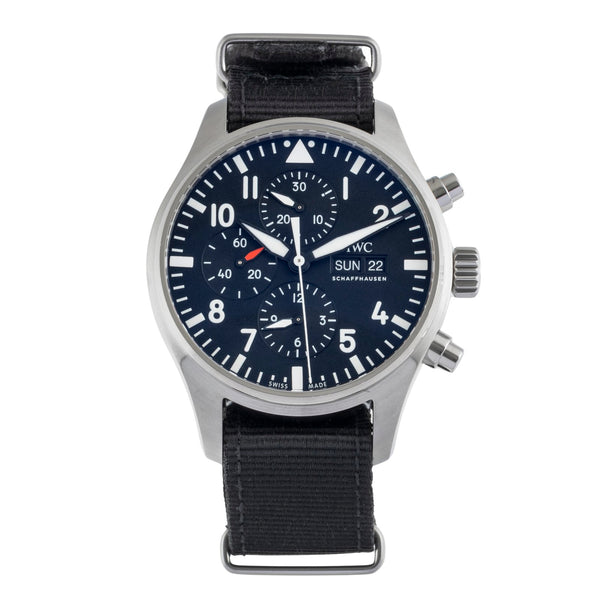 IWC Fliegerchronograph acier automatique montre pour hommes IW377709 LP: 7300EUR  [2502782]