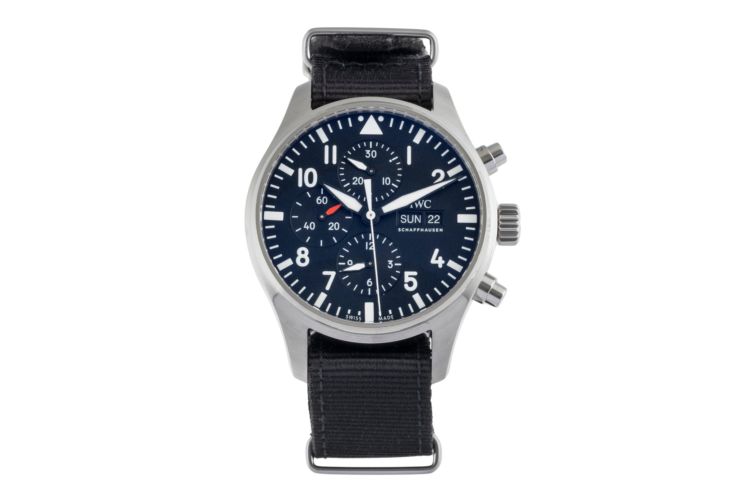 IWC Fliegerchronograph acier automatique montre pour hommes IW377709 LP: 7300EUR  [2502782]
