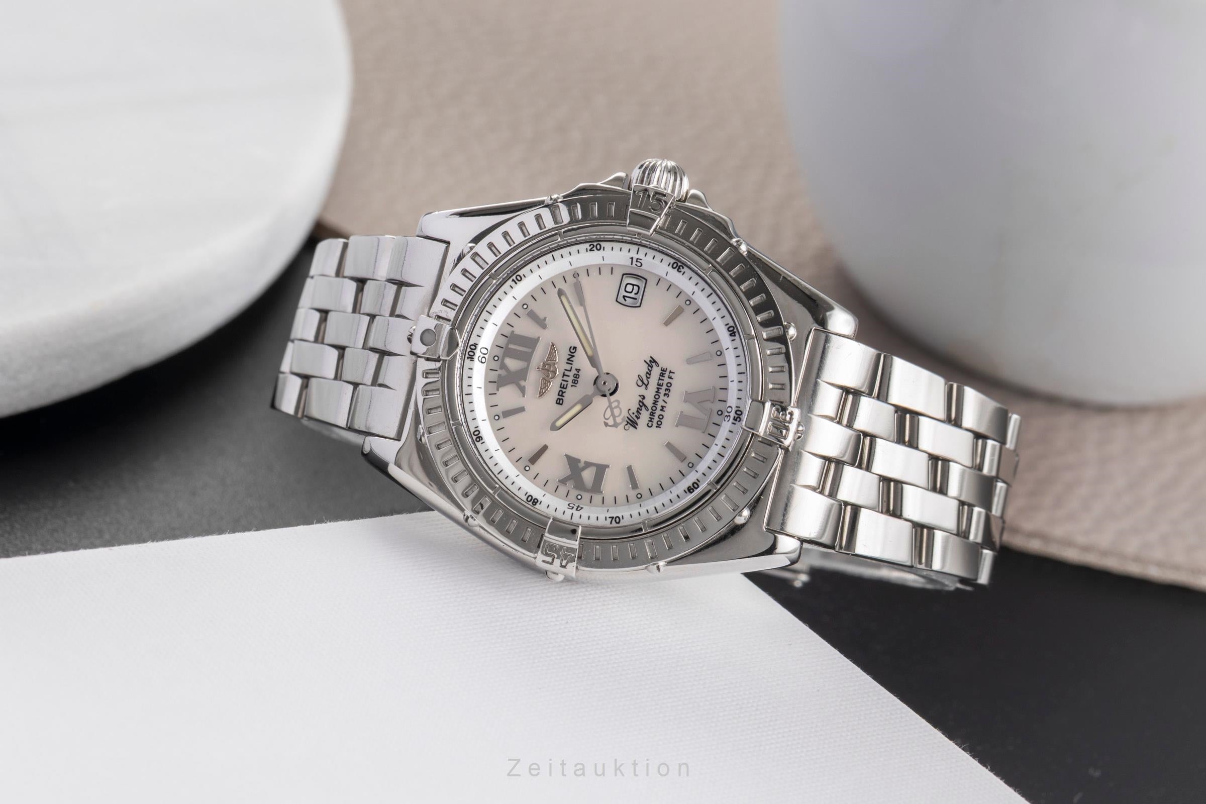 Breitling Wings Lady MOP Dial Edelstahl Quarz Damenuhr Ref. A67350 [2502829]