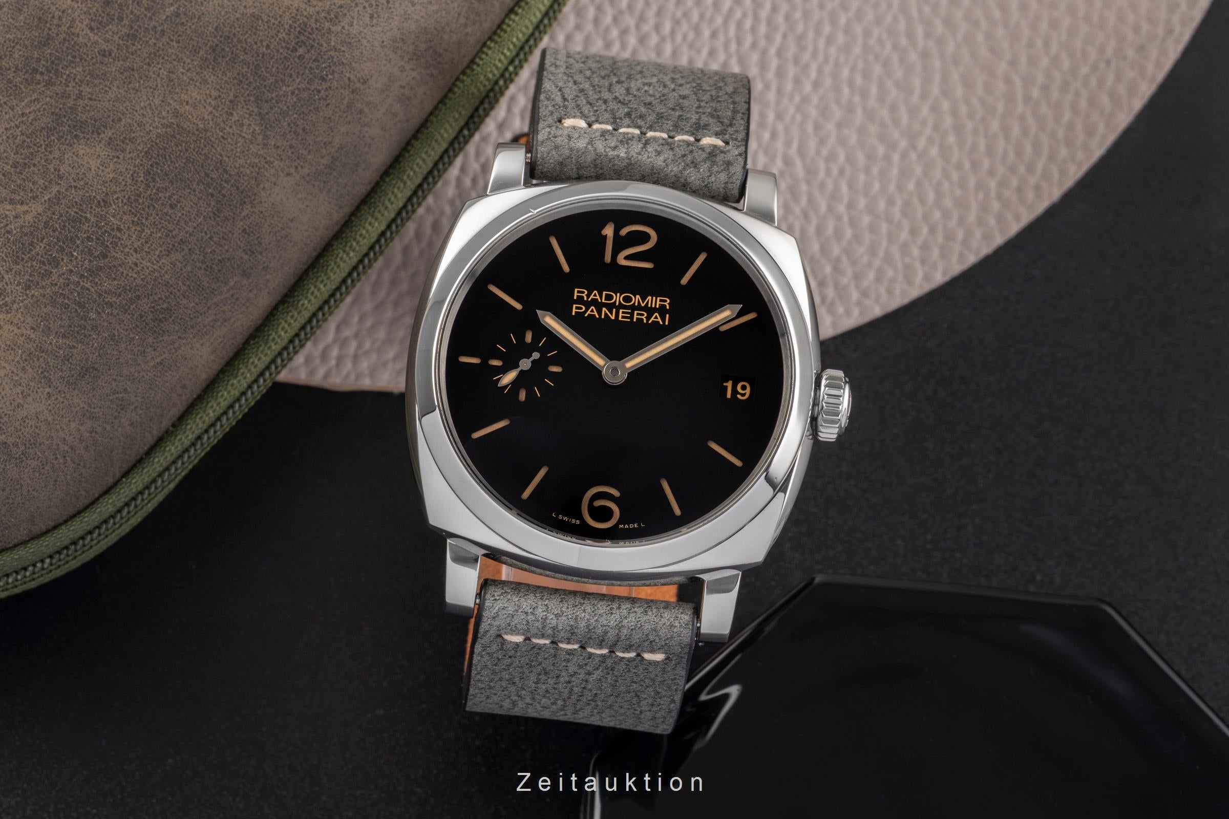 Panerai Radiomir 1940 3 Days Stahl Handaufzug Herrenuhr PAM00514 B&P 2016 [2502847]