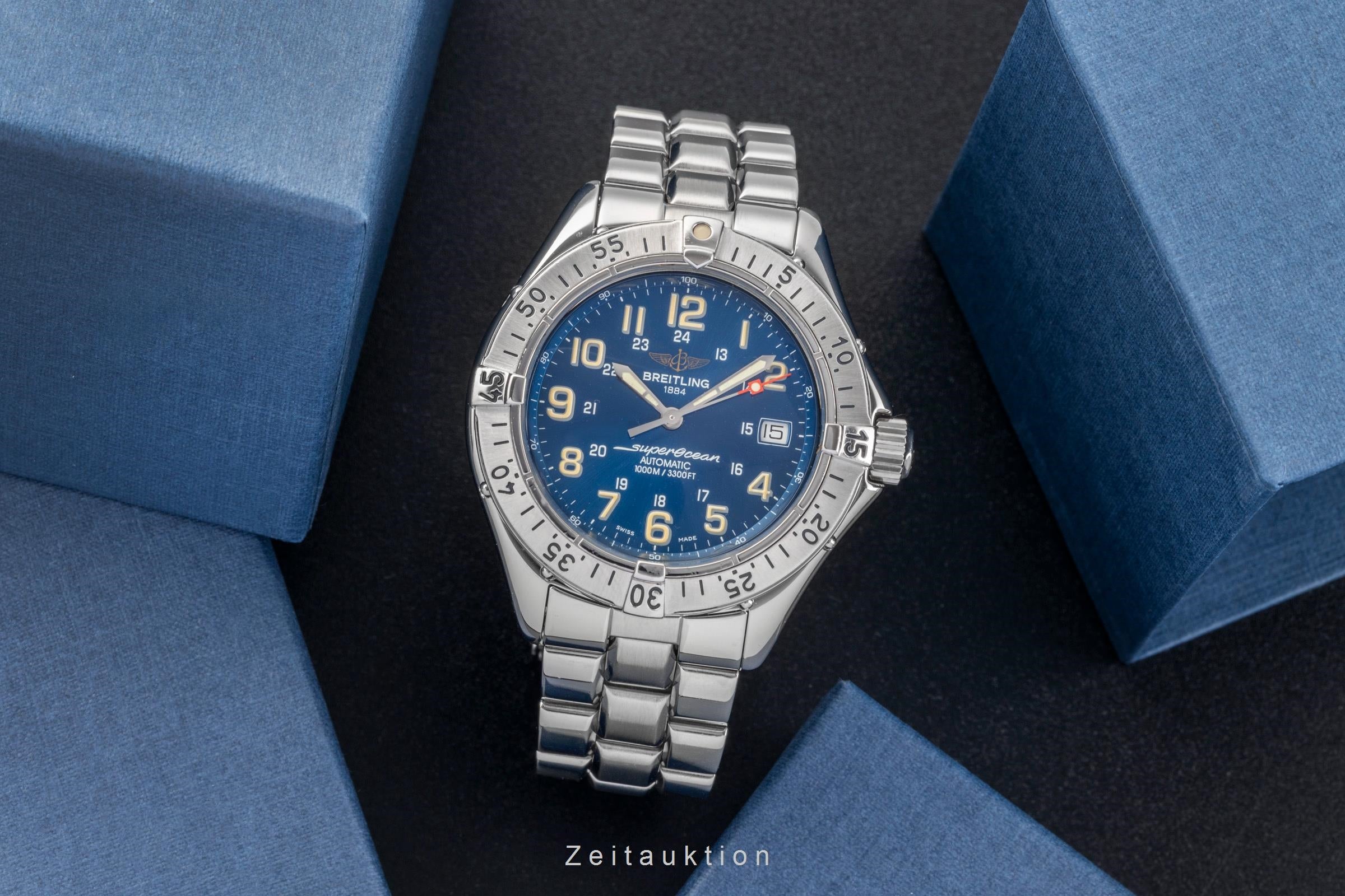 Breitling Superocean acciaio automatismo orologio da tasca A17040  [2502856]