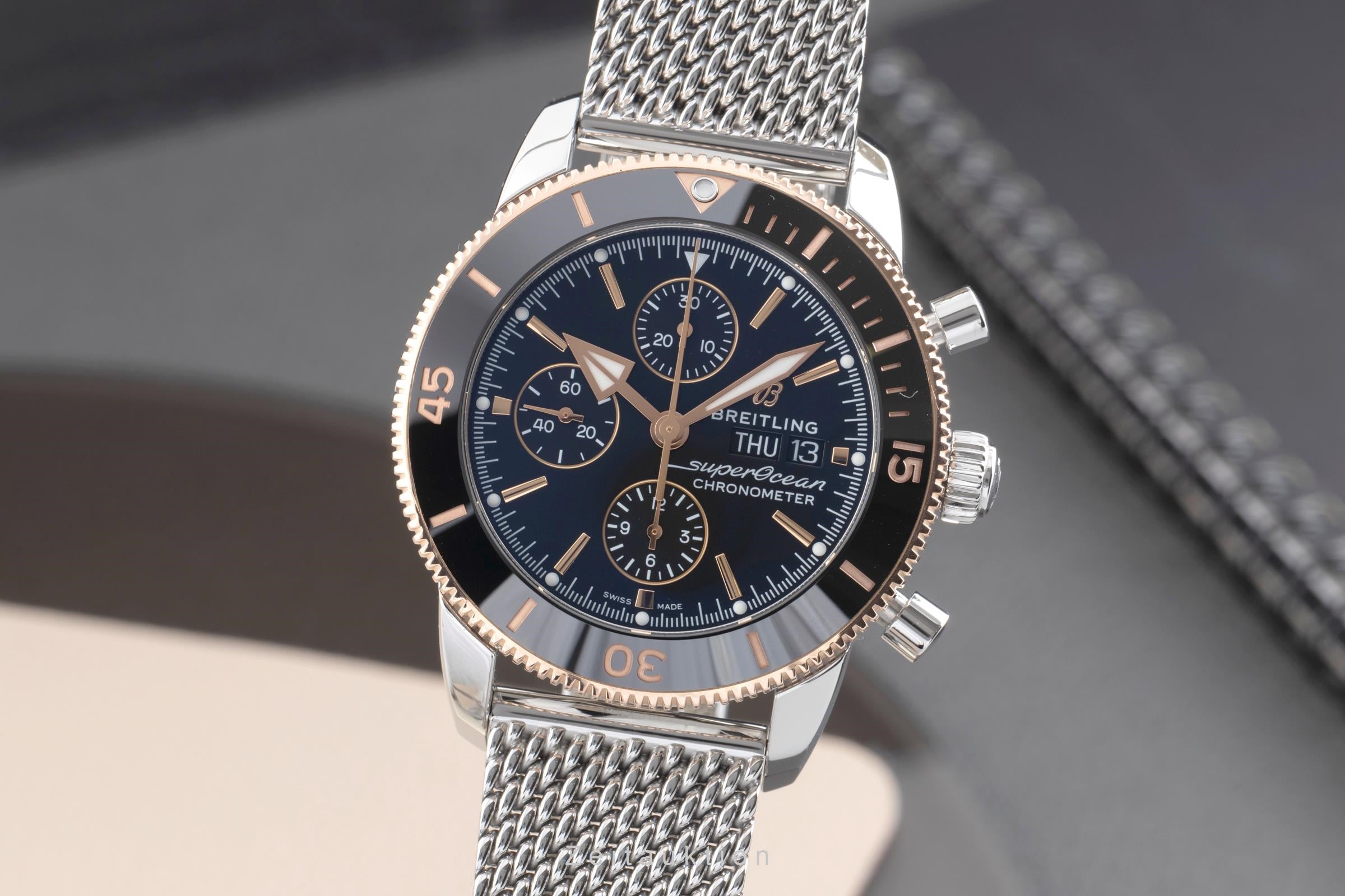 Breitling Superocean chronograph steel / gold automatic men's watch U13313 LP: 10200EUR  [2502879]