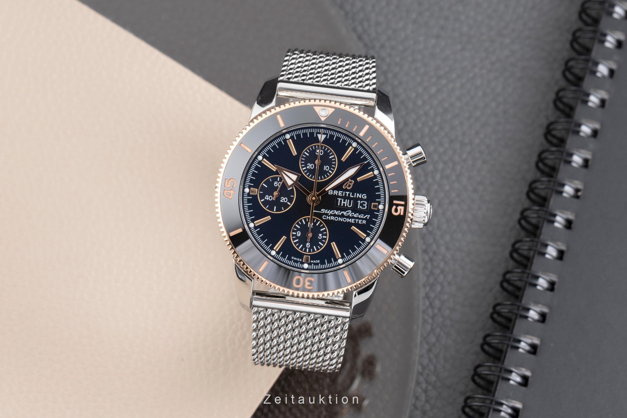 Breitling Superocean chronograph steel / gold automatic men's watch U13313 LP: 10200EUR  [2502879]