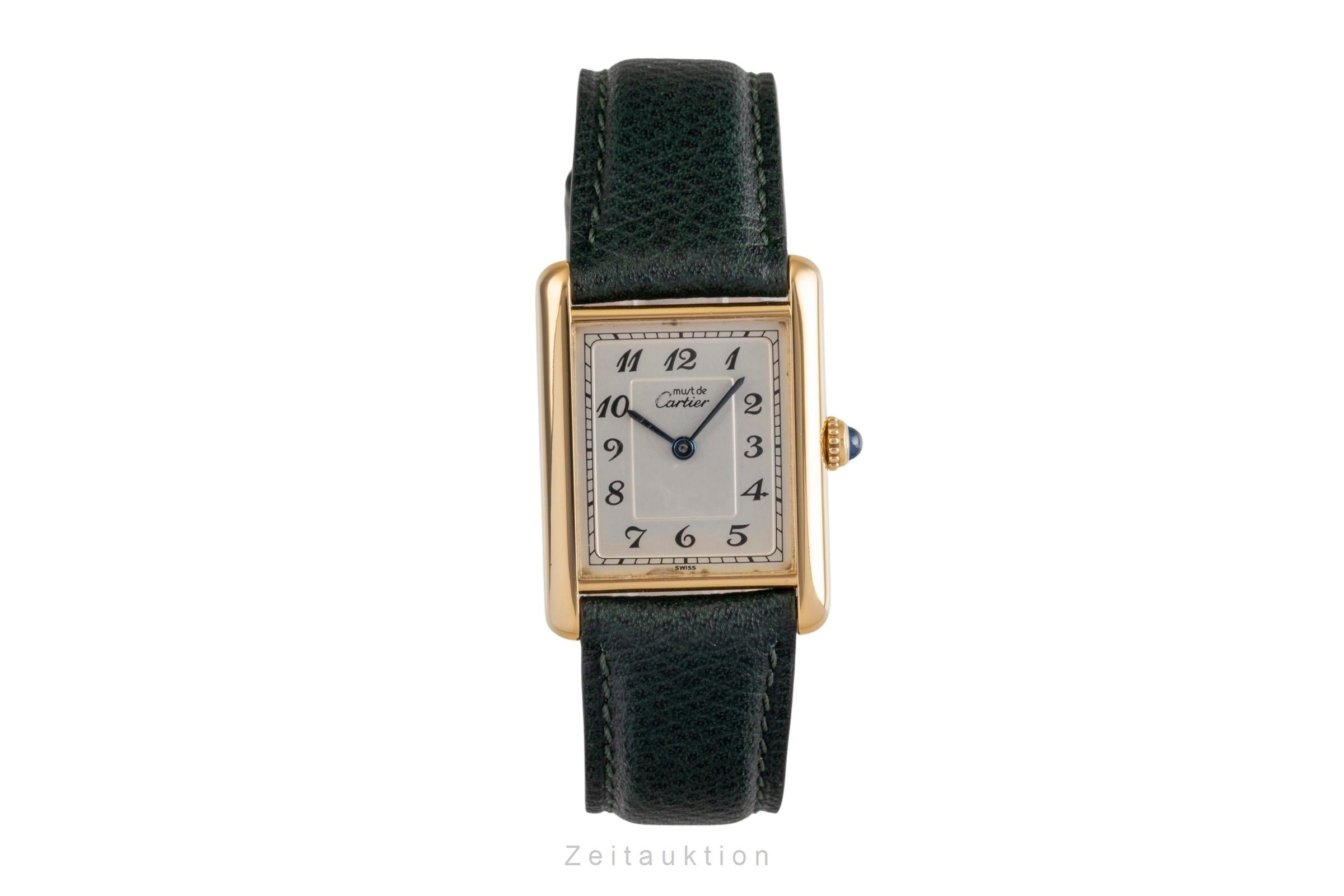 Cartier Tank Vermeil Silber vergoldet Quarz Damenuhr Ref. 590005 Klassiker [2502928]