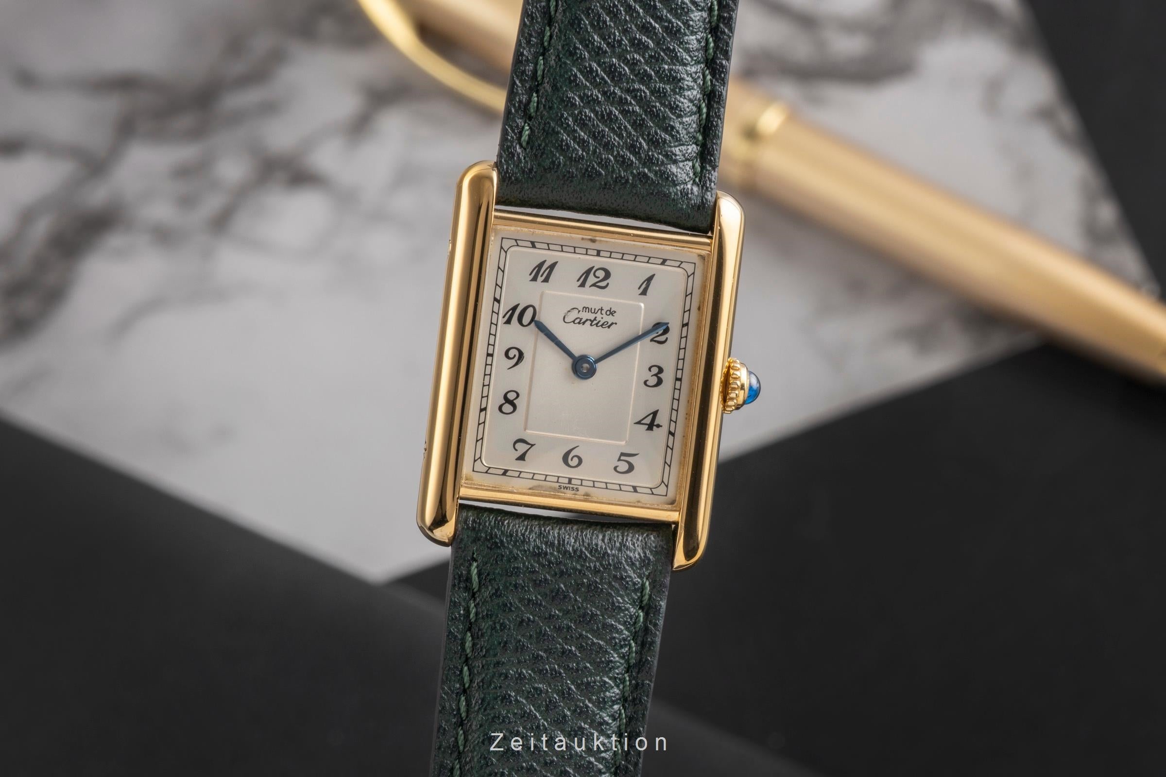 Cartier Tank argento dorato quarzo 90 590005 2502928