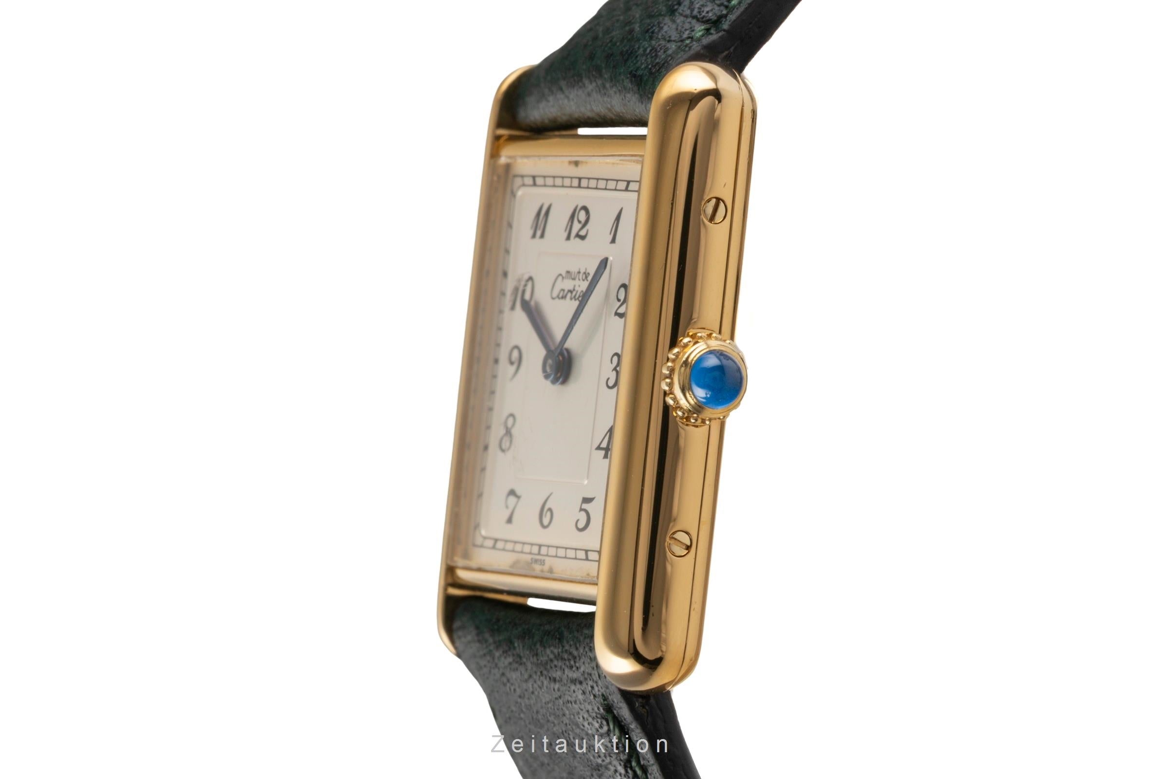 Cartier Tank Vermeil Silber vergoldet Quarz Damenuhr Ref. 590005 Klassiker [2502928]