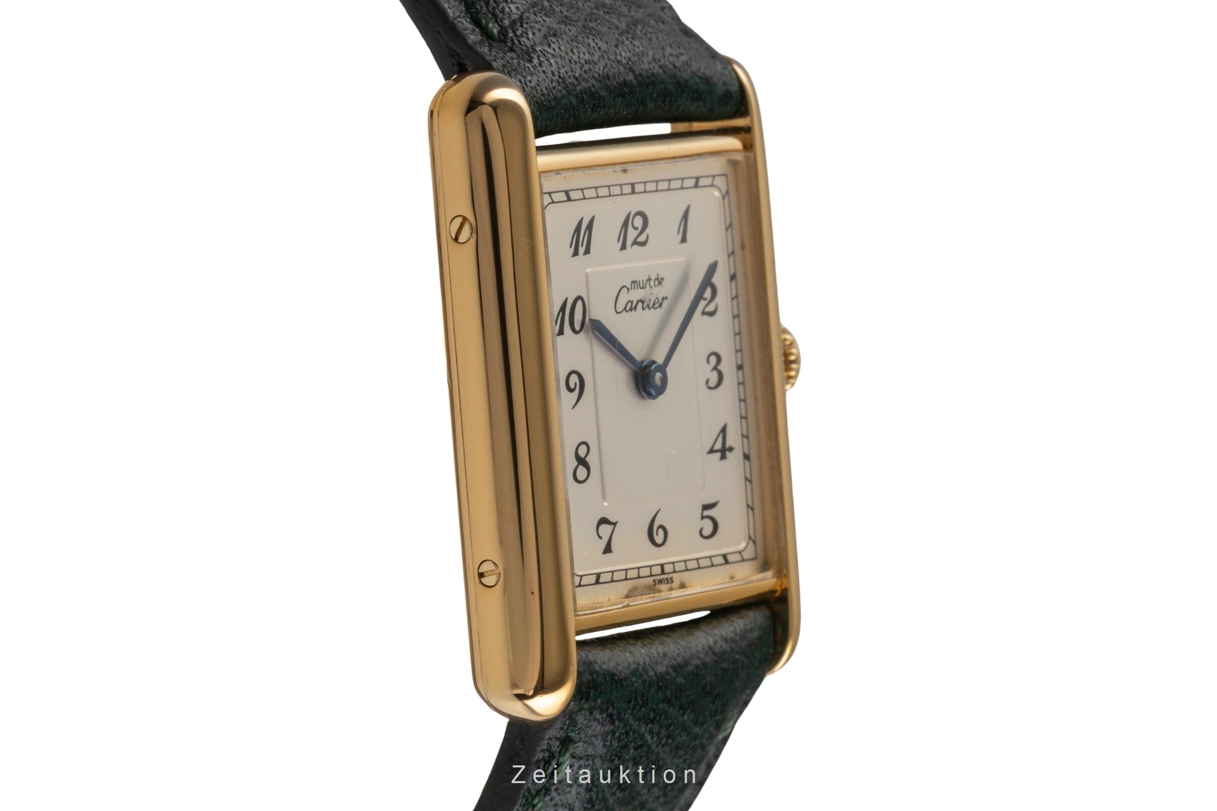 Cartier Tank Vermeil Silber vergoldet Quarz Damenuhr Ref. 590005 Klassiker [2502928]