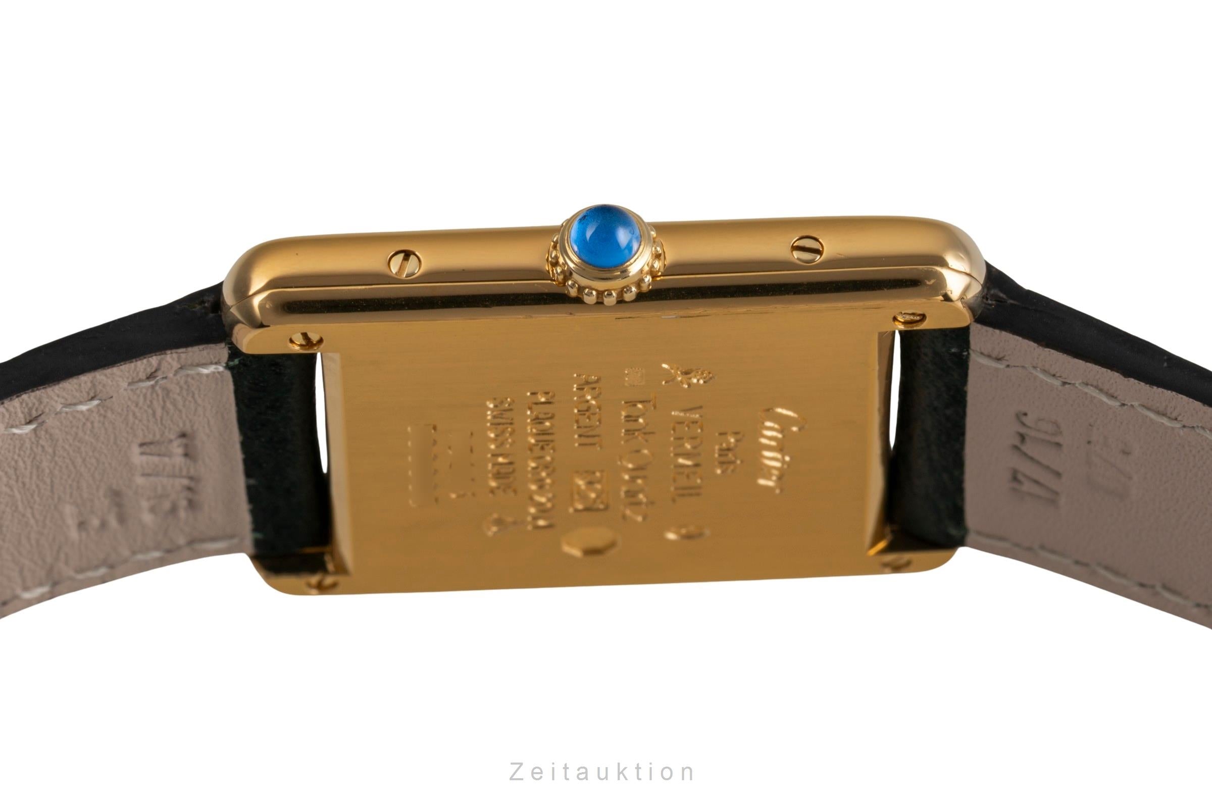 Cartier Tank Vermeil Silber vergoldet Quarz Damenuhr Ref. 590005 Klassiker [2502928]