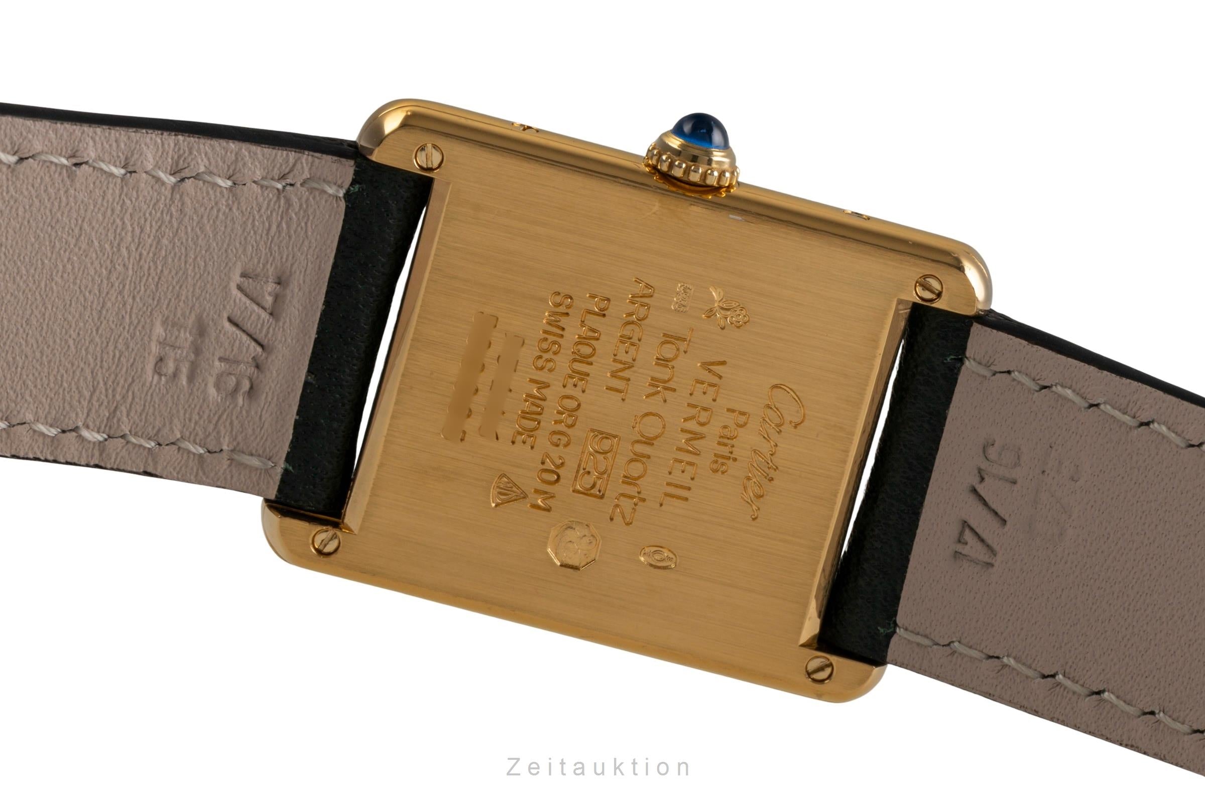 Cartier Tank Vermeil Silber vergoldet Quarz Damenuhr Ref. 590005 Klassiker [2502928]