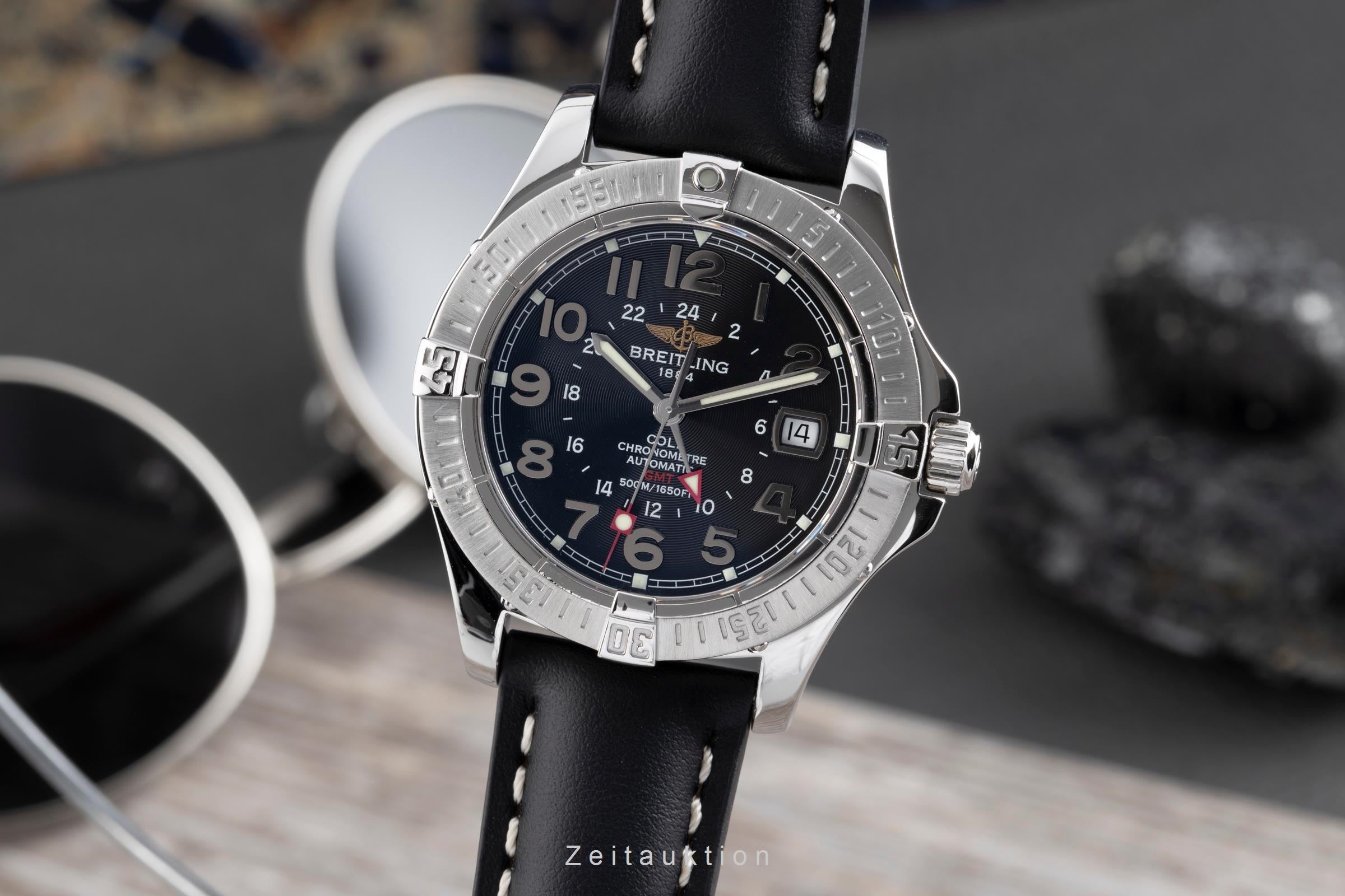 Breitling Colt GMT Black Dial Edelstahl Automatik Herrenuhr Ref. A32350  [2502932]
