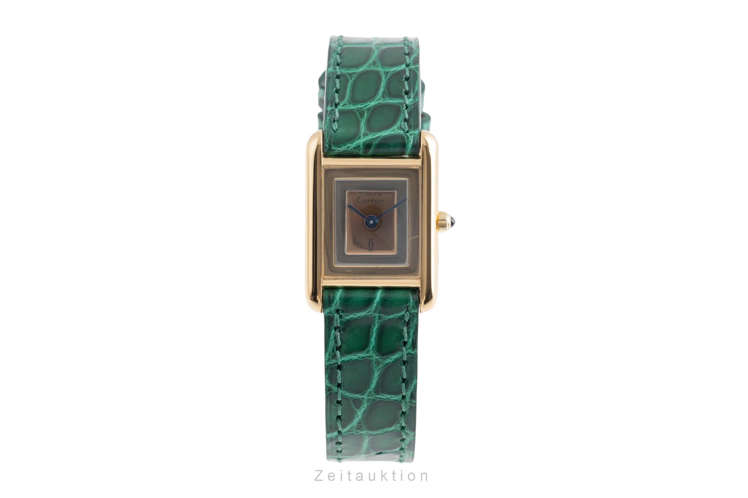Cartier Tank plata banada en oro cuarzo reloj para damas  366001  [2502953]
