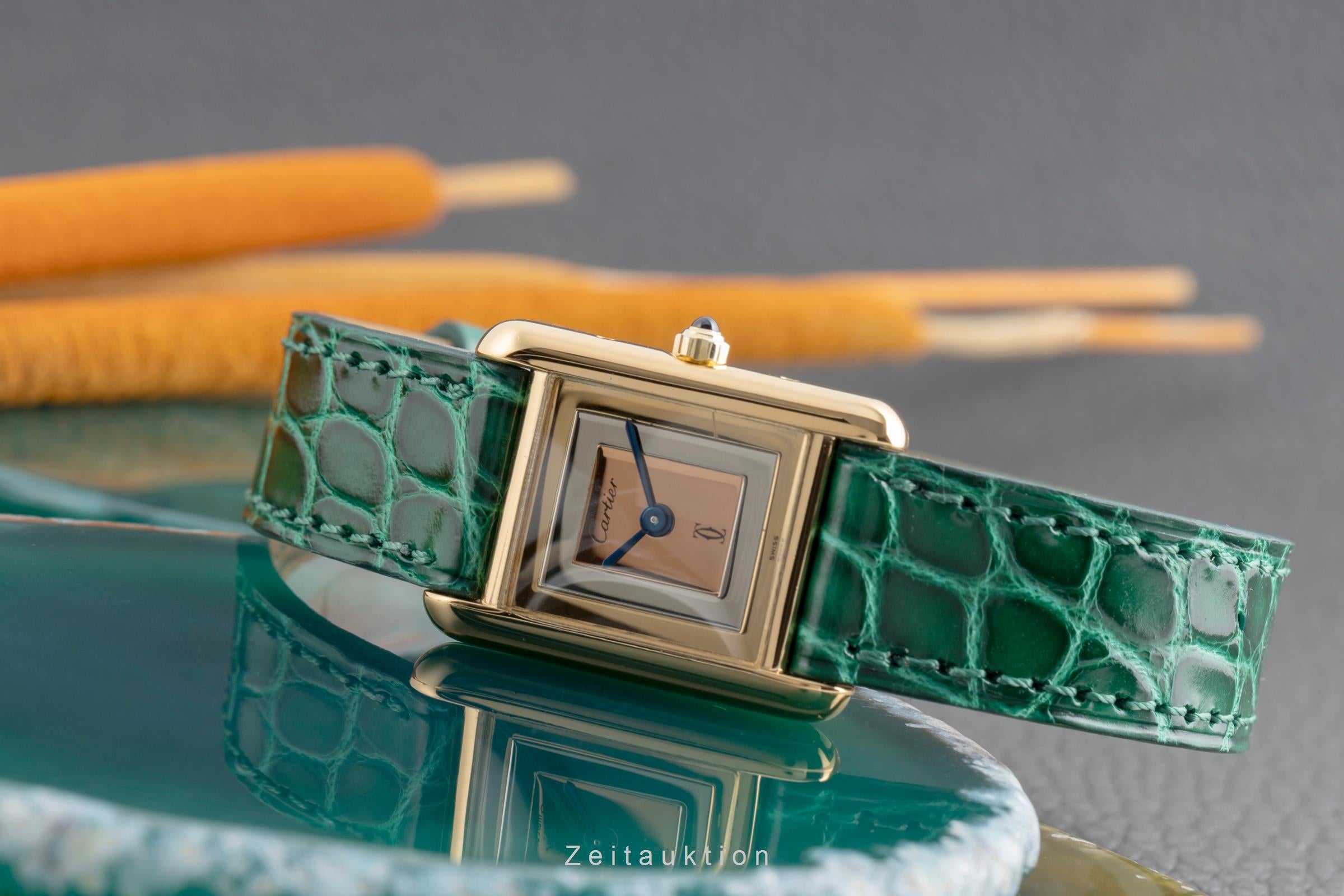 Cartier Tank plata banada en oro cuarzo reloj para damas  366001  [2502953]