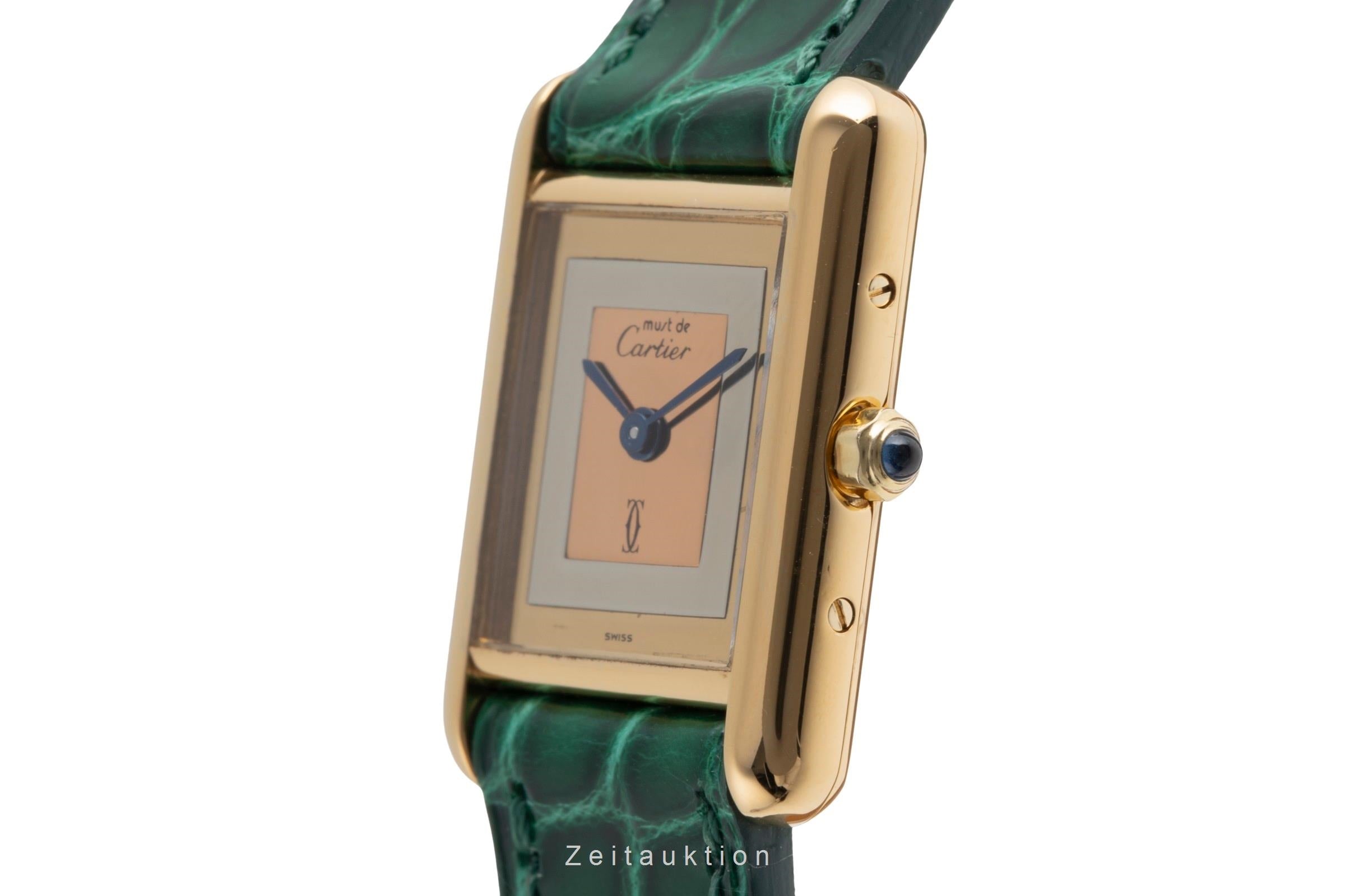 Cartier Tank plata banada en oro cuarzo reloj para damas  366001  [2502953]