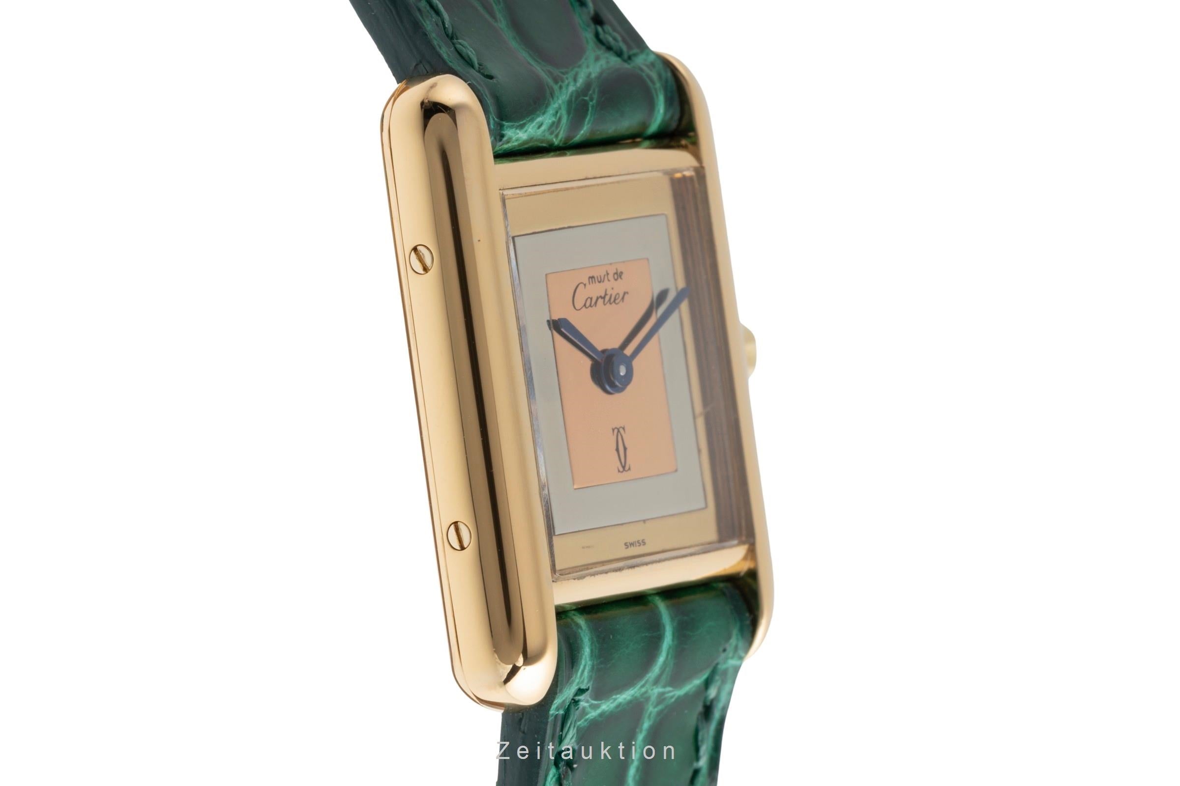 Cartier Tank plata banada en oro cuarzo reloj para damas  366001  [2502953]