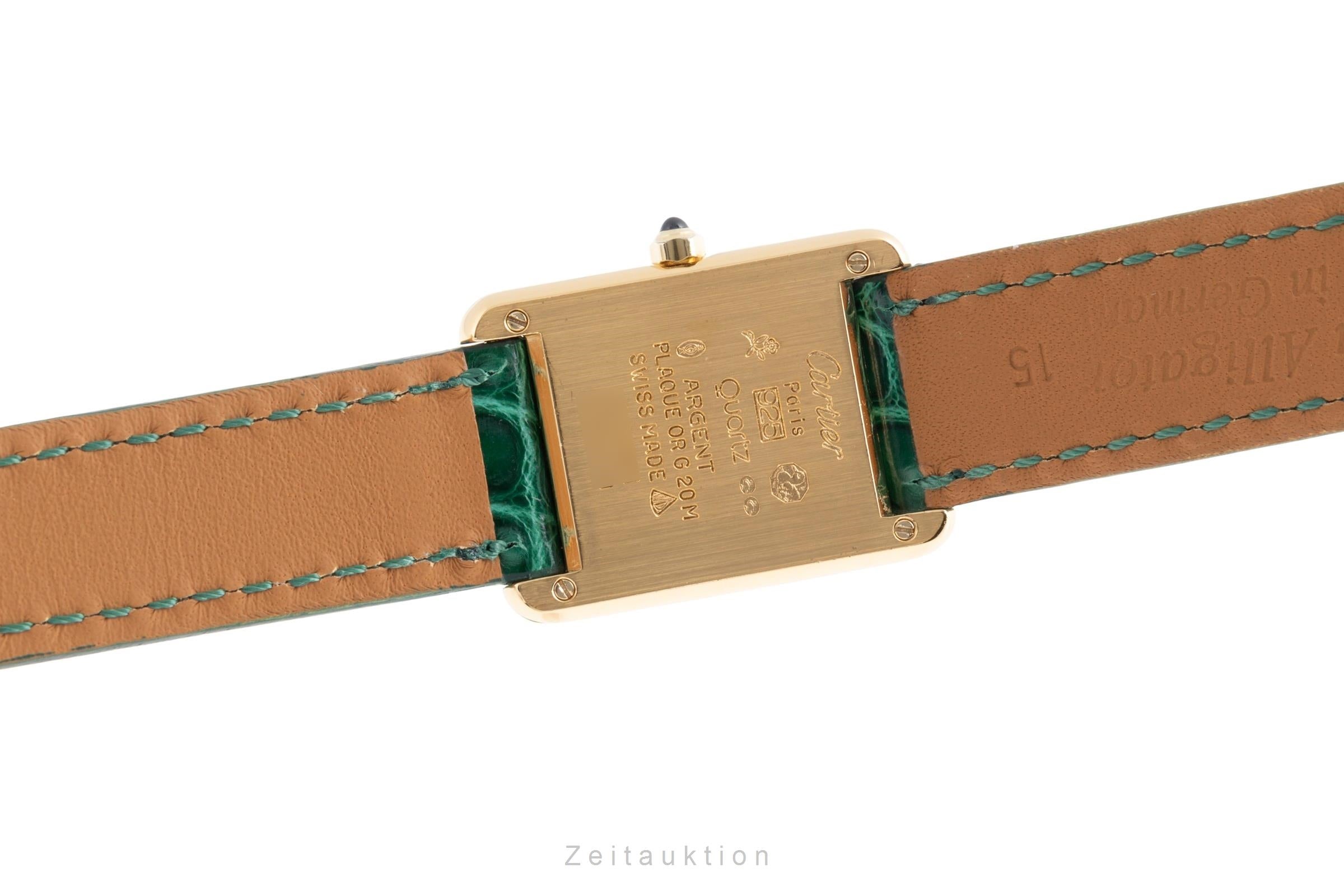 Cartier Tank plata banada en oro cuarzo reloj para damas  366001  [2502953]