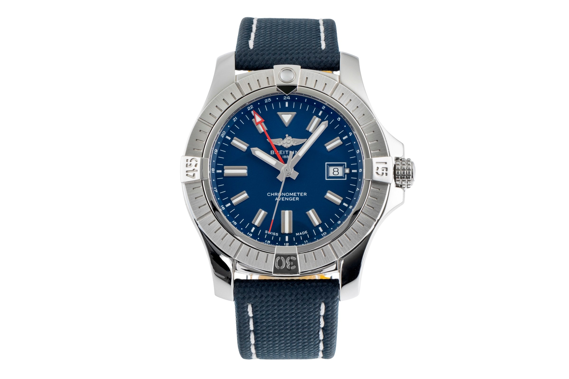 Breitling Avenger II GMT steel automatic Kal. B32 Ref. A32395