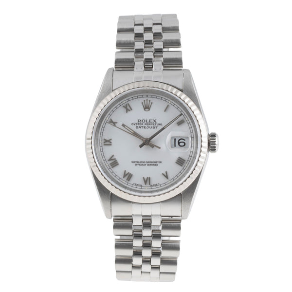 Rolex Datejust acciaio / oro bianco automatismo orologio da uomo 16234  [2502995]