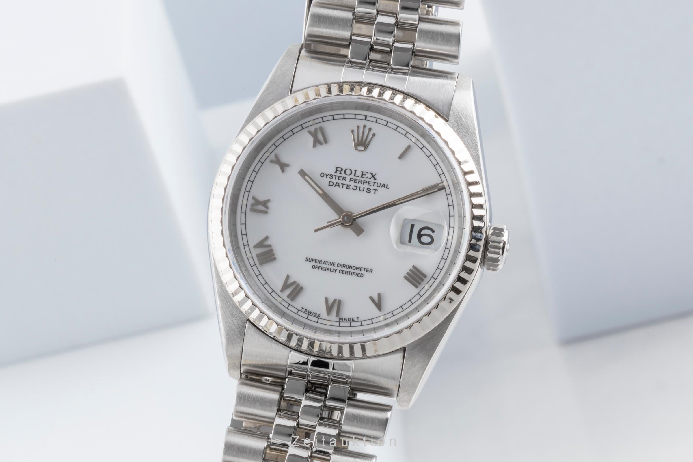 Rolex Datejust acciaio / oro bianco automatismo orologio da uomo 16234  [2502995]