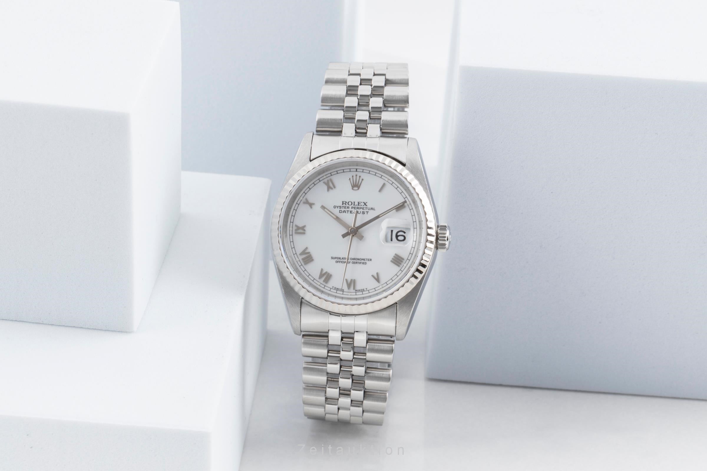 Rolex Datejust acciaio / oro bianco automatismo orologio da uomo 16234  [2502995]