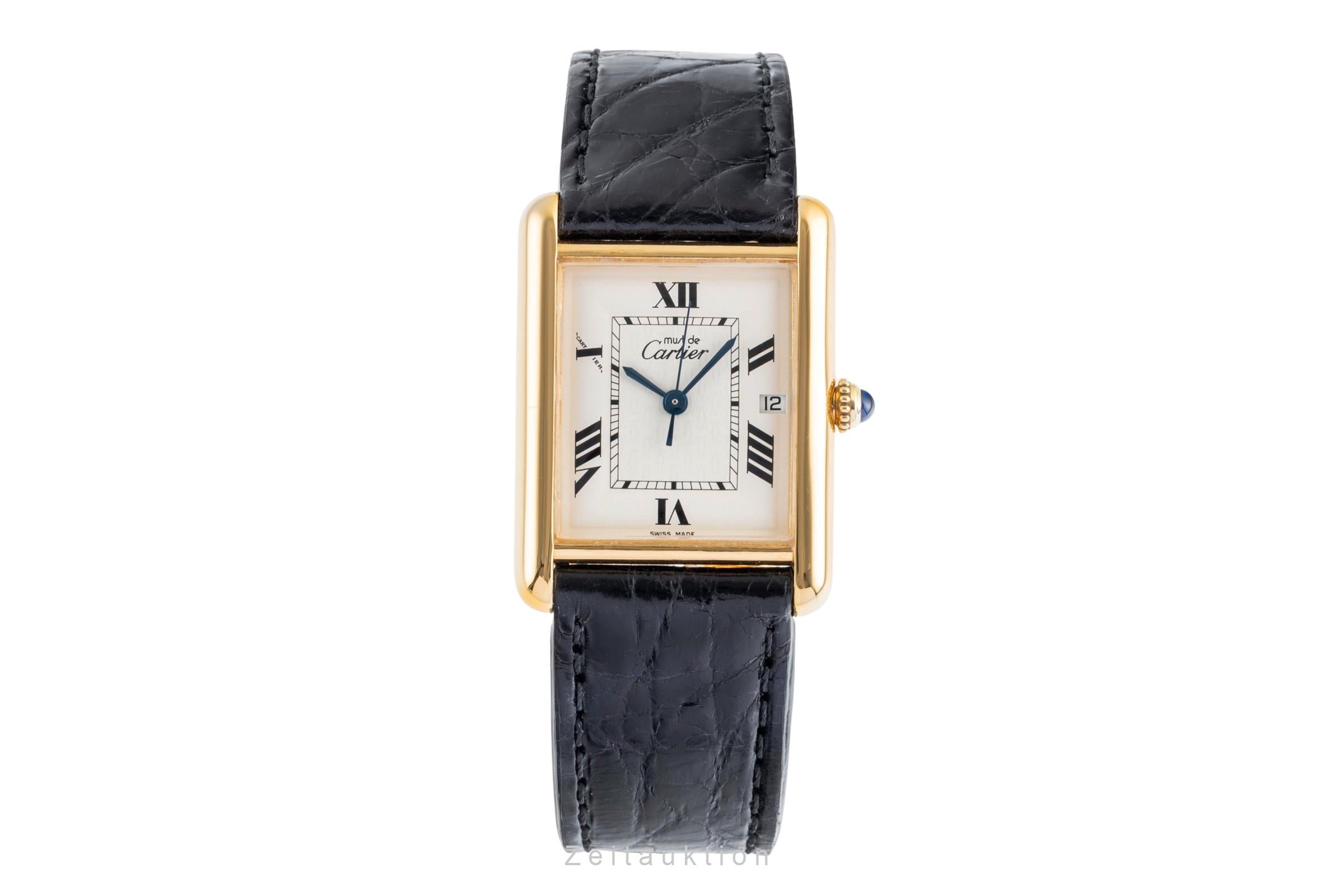 Cartier Tank Vermeil Silber vergoldet Quarz Ref. W1013754 2413 Klassiker B&P [2502998]