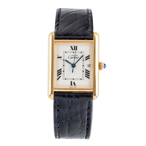 Cartier Tank Vermeil Silber vergoldet Quarz Ref. W1013754 2413 Klassiker B&P [2502998]