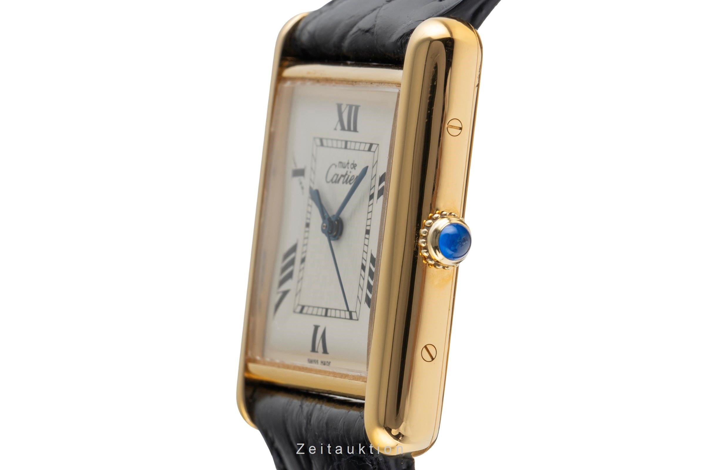 Cartier Tank Vermeil Silber vergoldet Quarz Ref. W1013754 2413 Klassiker B&P [2502998]