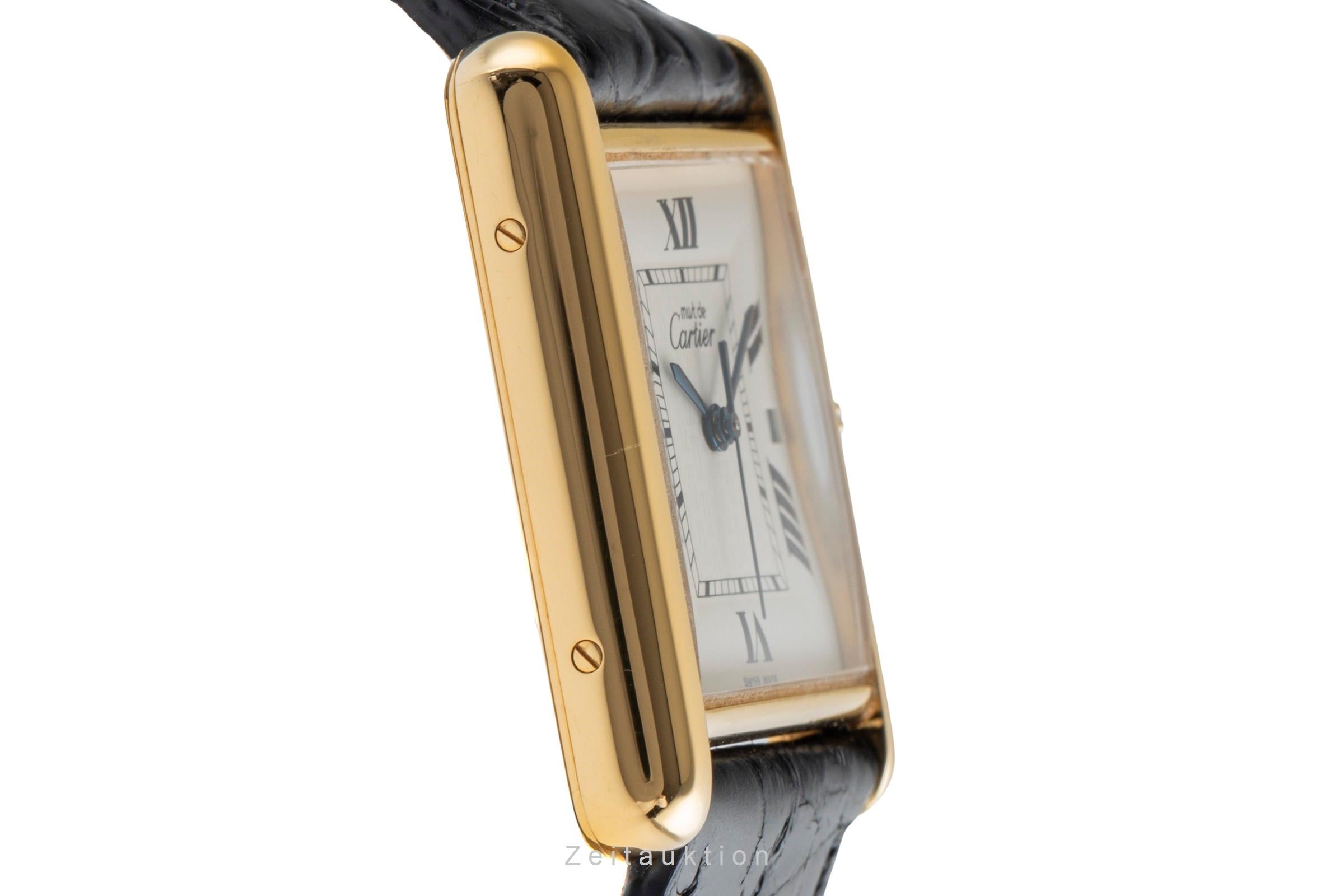 Cartier Tank Vermeil Silber vergoldet Quarz Ref. W1013754 2413 Klassiker B&P [2502998]