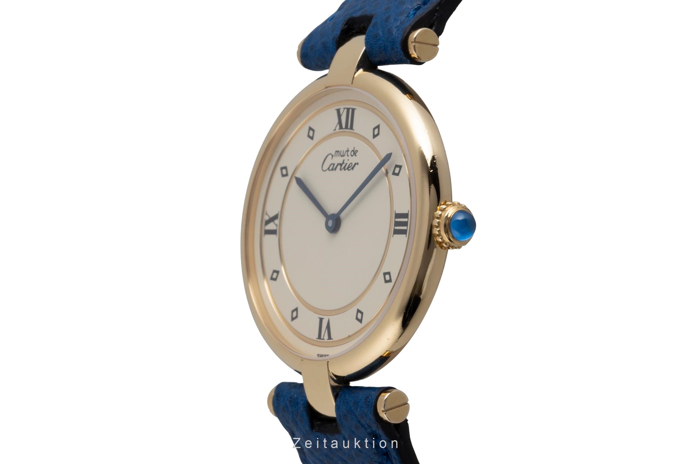 Cartier Vermeil plata banada en oro cuarzo reloj para caballeros 590003  [2503001]