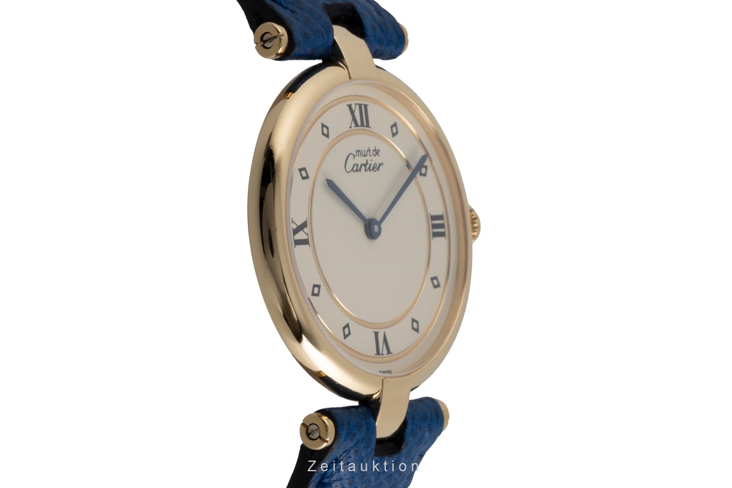 Cartier Vermeil plata banada en oro cuarzo reloj para caballeros 590003  [2503001]