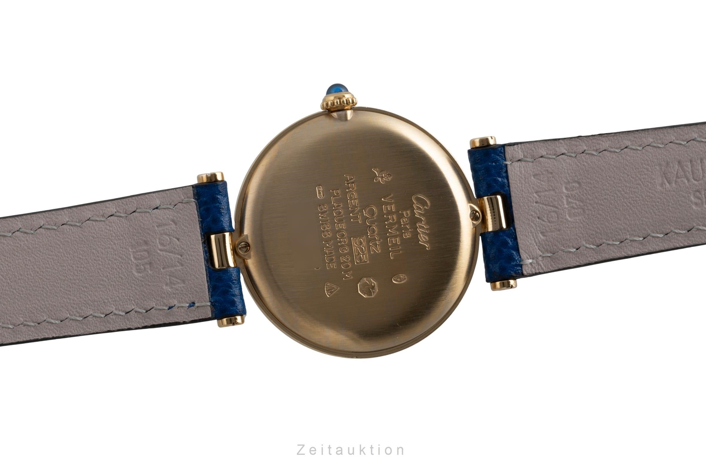 Cartier Vermeil plata banada en oro cuarzo reloj para caballeros 590003  [2503001]