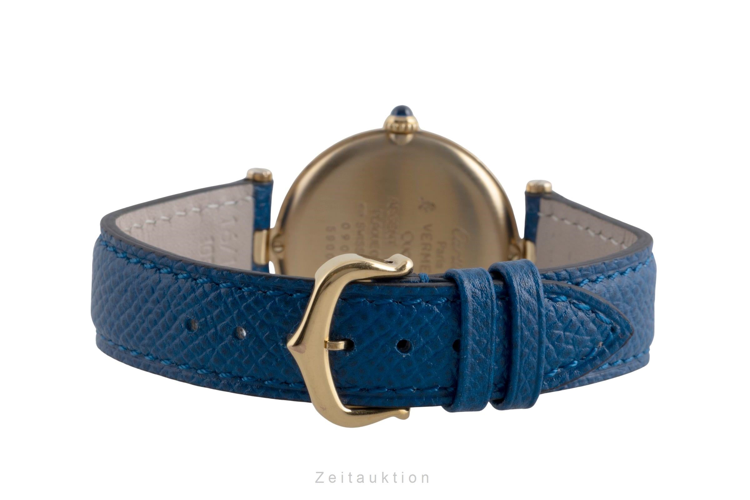 Cartier Vermeil plata banada en oro cuarzo reloj para caballeros 590003  [2503001]