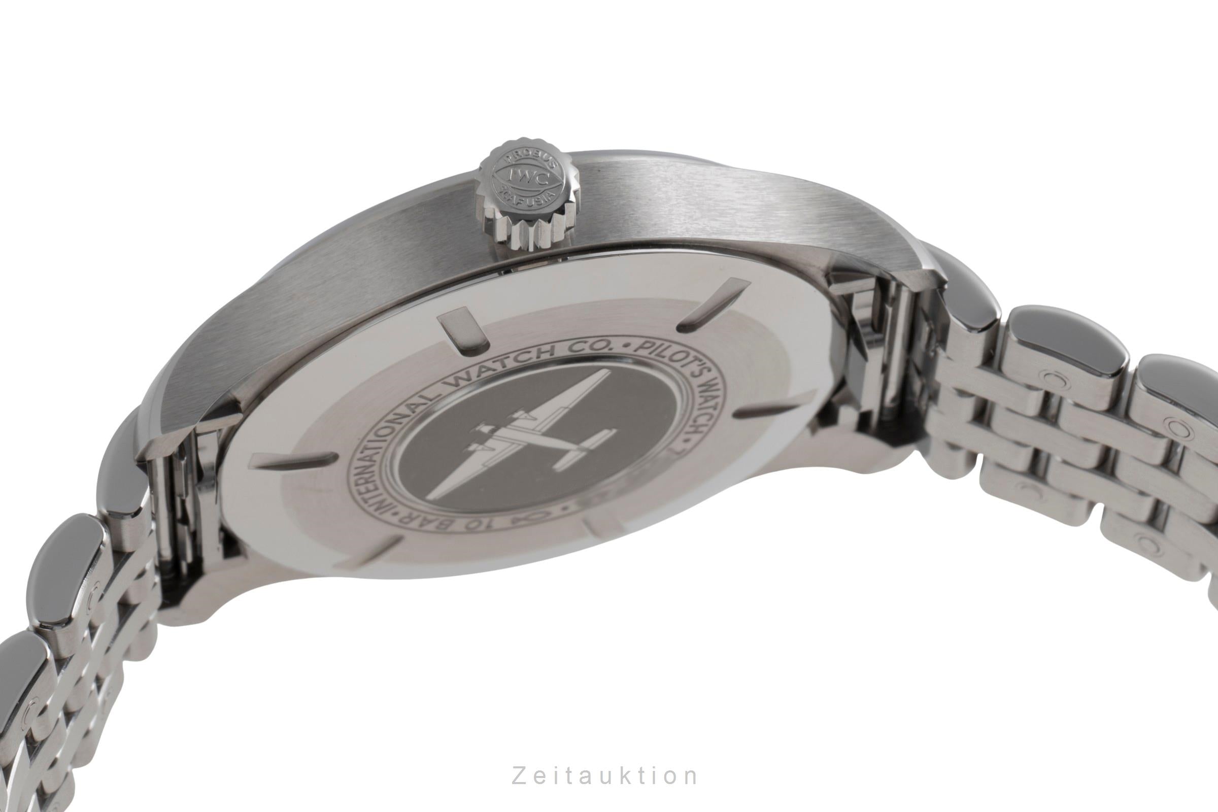 IWC Pilot Mark XX Edelstahl Automatik Green Dial Herrenuhr Ref IW328206 B&P 2024 [2503007]