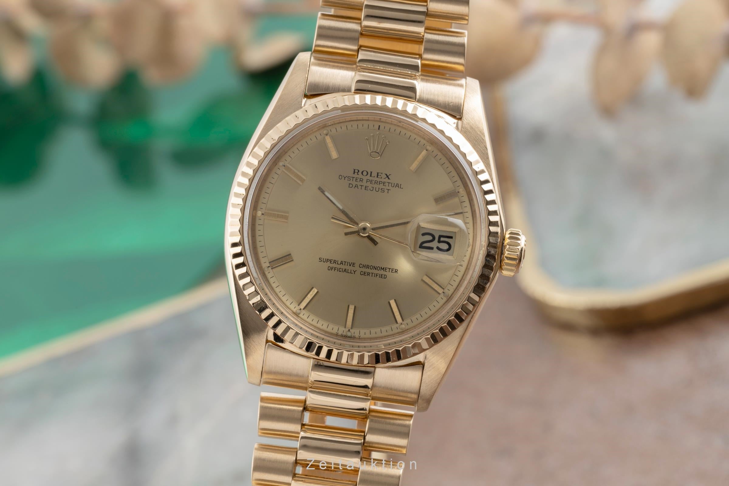 Rolex Datejust oro de 18 quilates automático reloj para caballeros 1601 Vintage  [2503039]