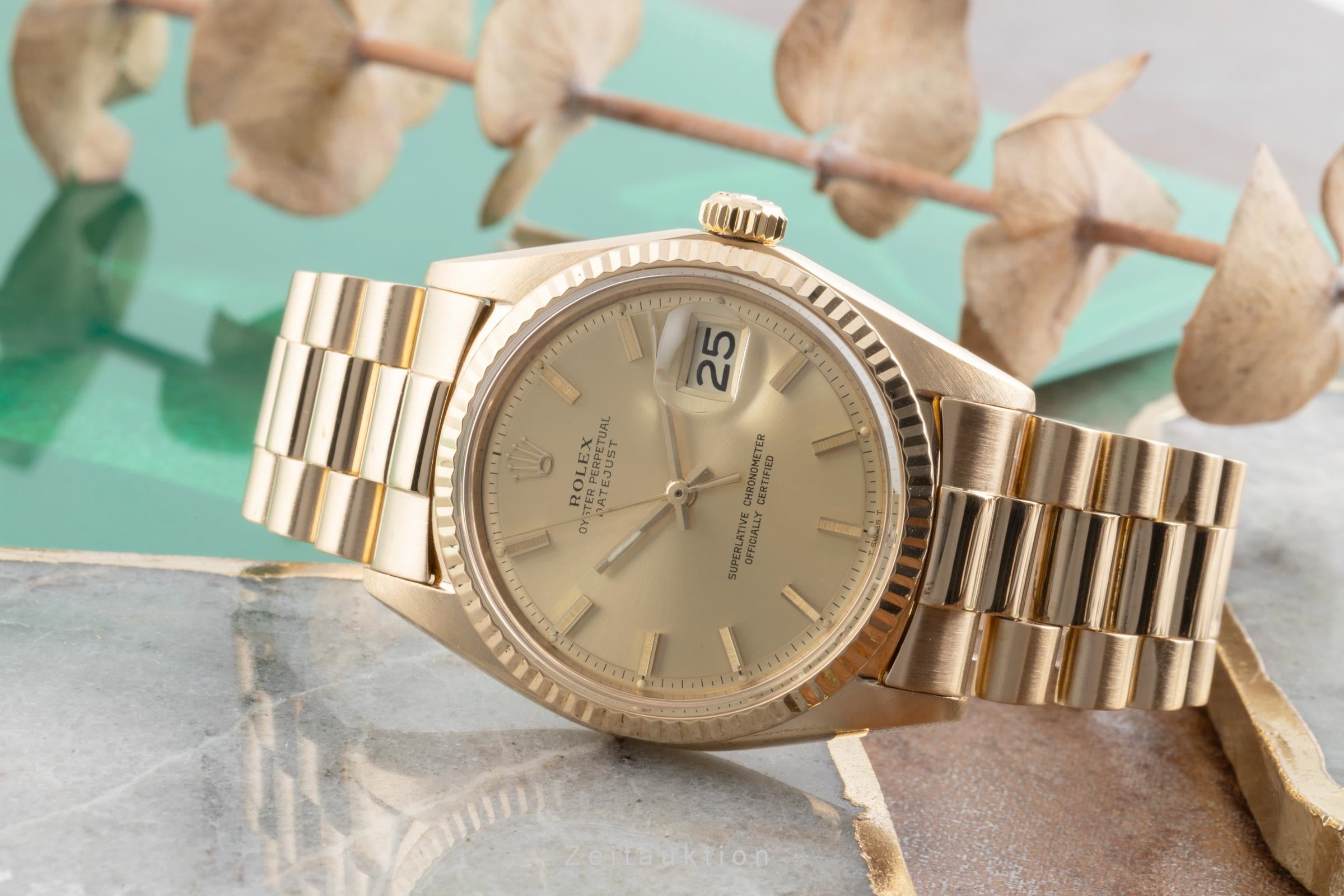 Rolex Datejust oro de 18 quilates automático reloj para caballeros 1601 Vintage  [2503039]