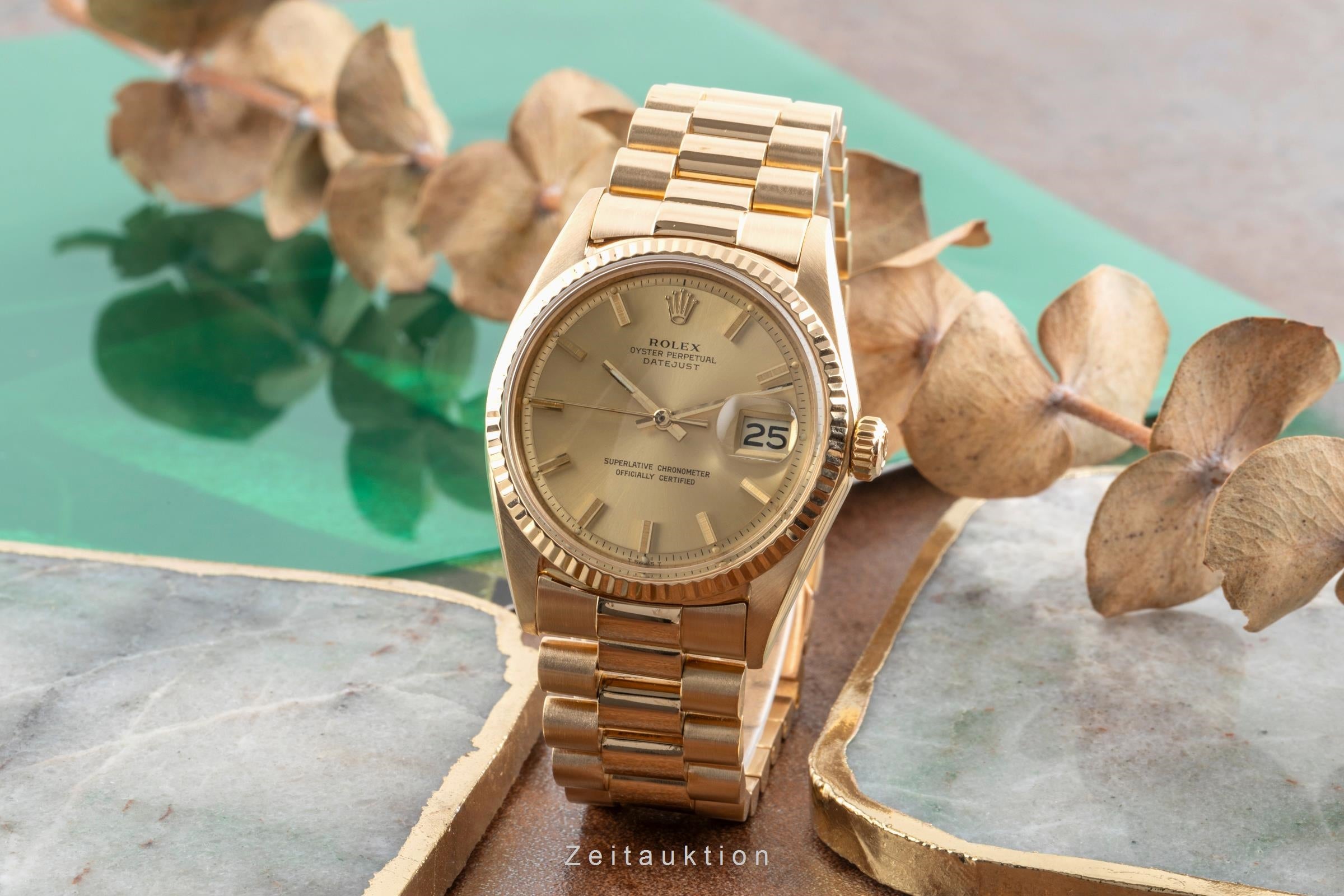 Rolex Datejust oro de 18 quilates automático reloj para caballeros 1601 Vintage  [2503039]